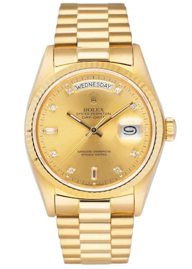 Rolex Day Date 18038 Diamond Dial Mens Watch Box