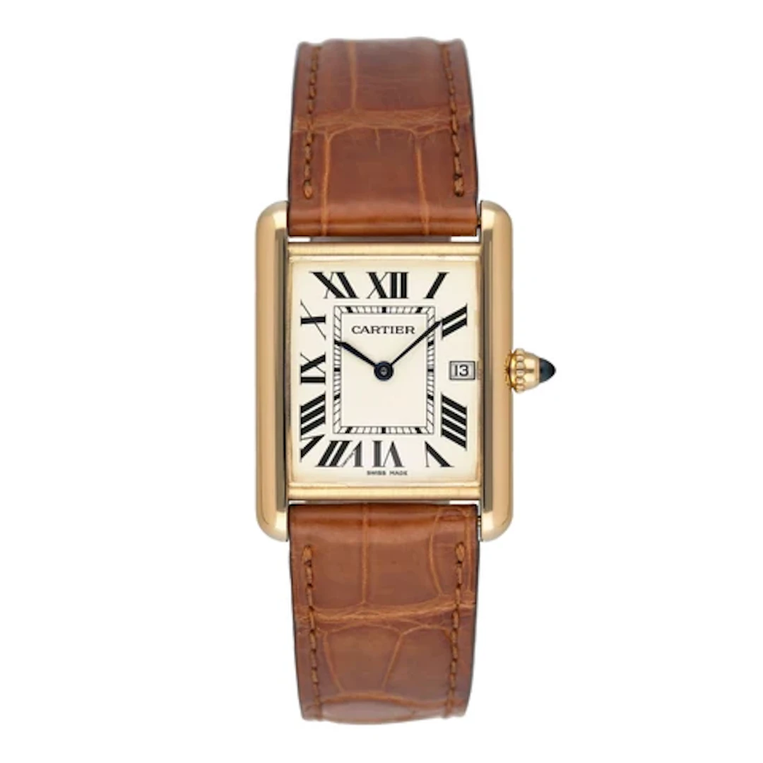 Cartier Tank Louis W1529756 18K Yellow Gold Mens Watch Box Papers