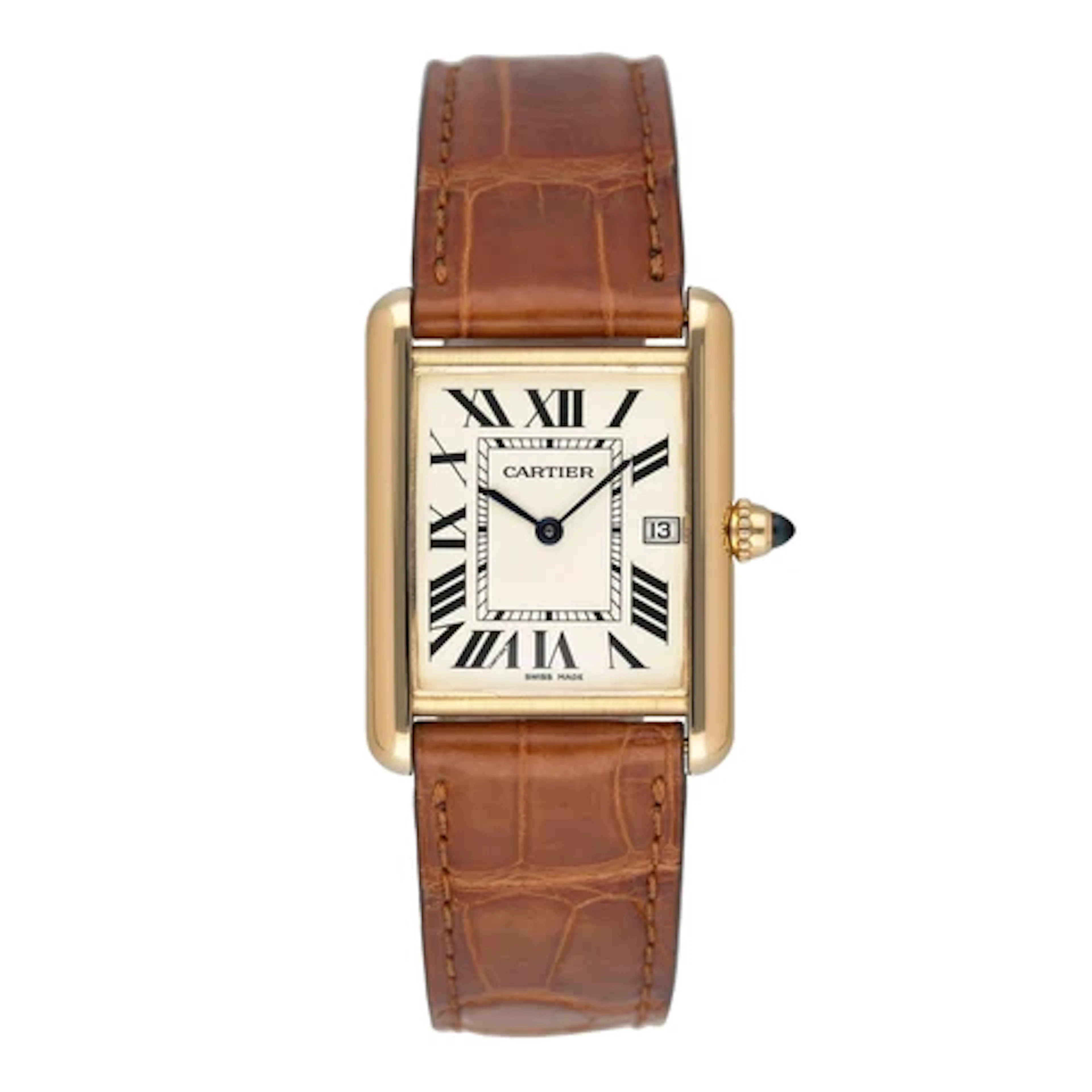 Cartier Tank Louis W1529756 18K Yellow Gold Mens Watch Box Papers