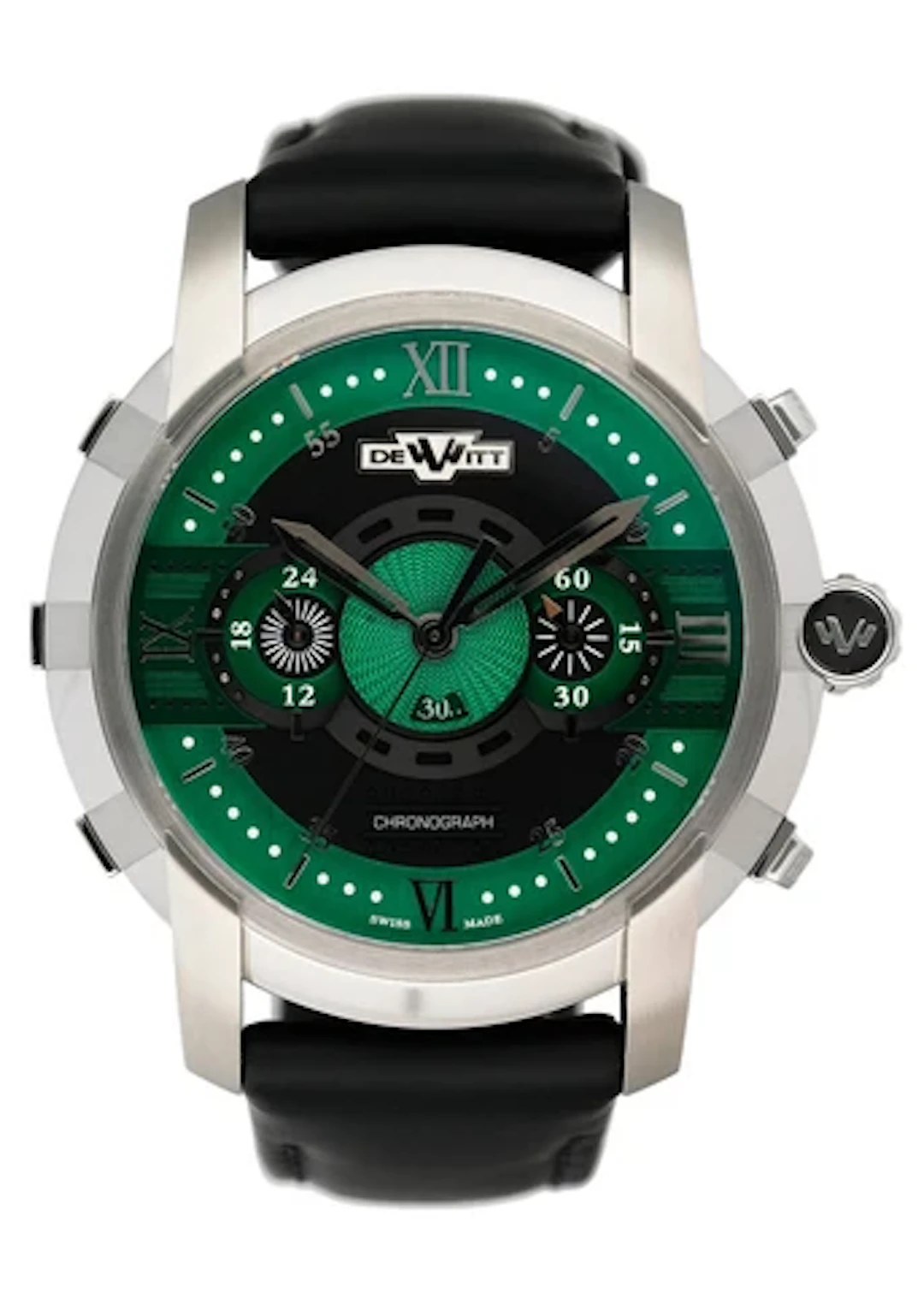 Dewitt Academia FTV.CHR.009.RFB Green Dial Mens Watch Box Papers
