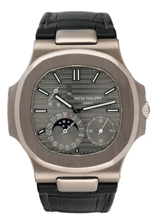 Patek Philippe Nautilus 5712G Moonphase 18K White Gold Mens Watch Box Papers