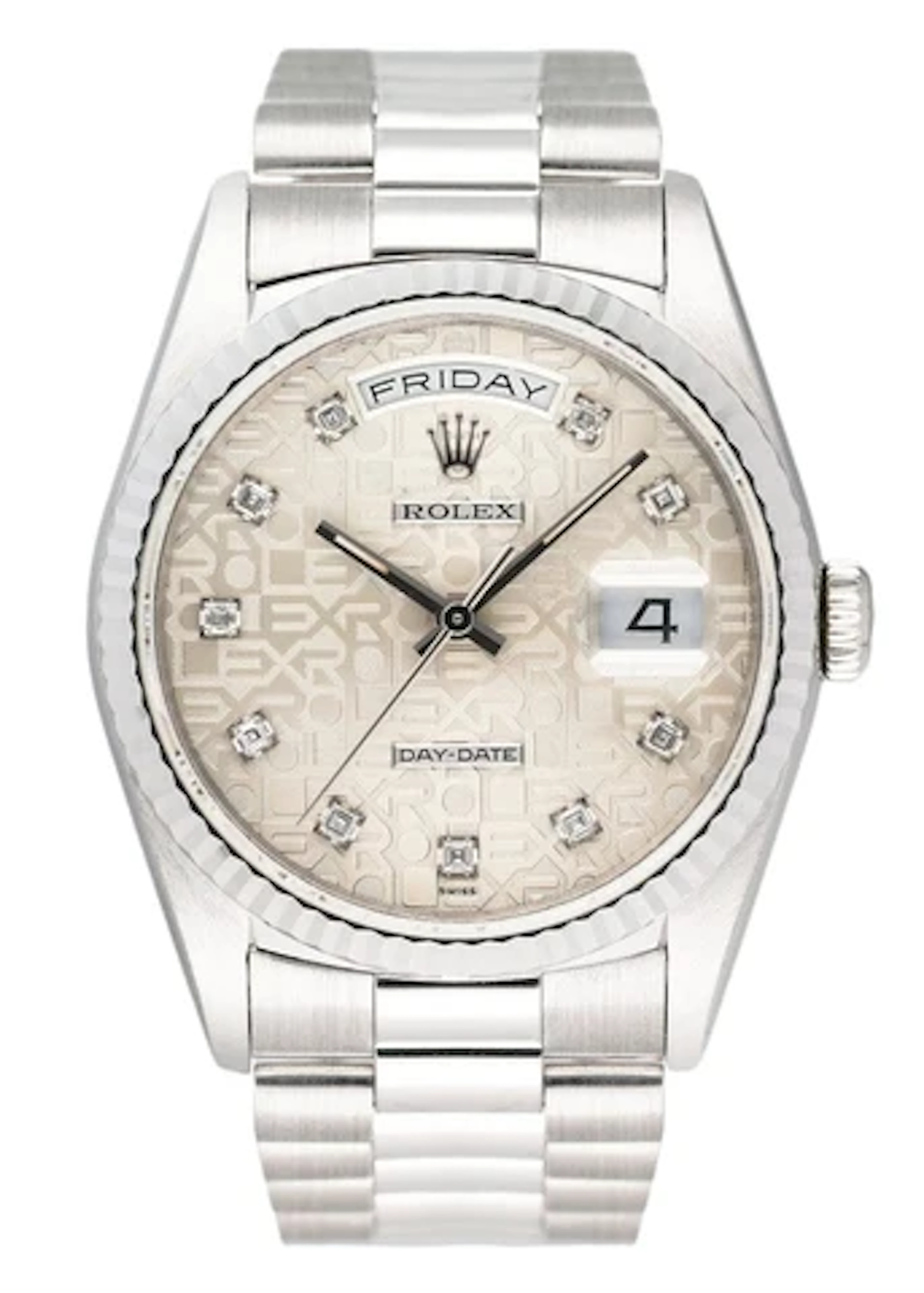 Rolex Day-Date 18239 Anniversary Diamond Dial Mens Watch Box Papers