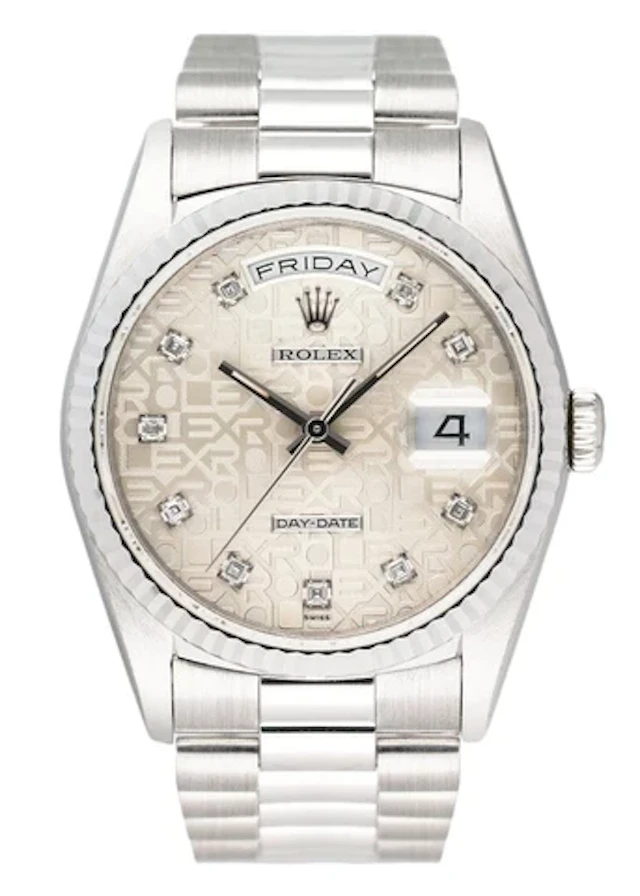 Rolex Day-Date 18239 Anniversary Diamond Dial Mens Watch Box Papers