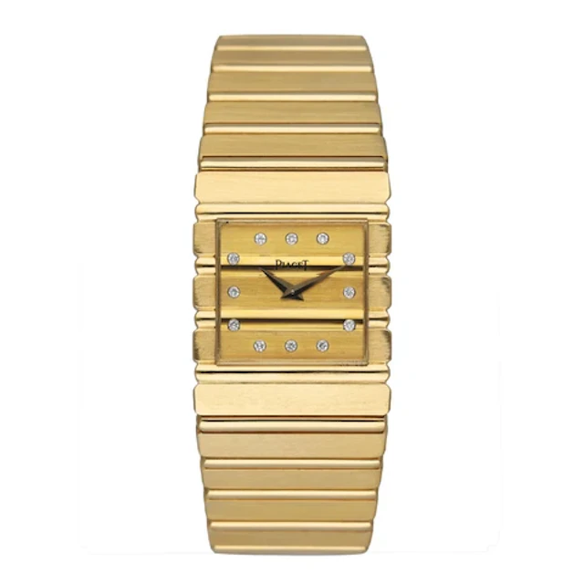 Piaget Polo Square 7131 C701 Diamond 18K Yellow Gold Mens Watch