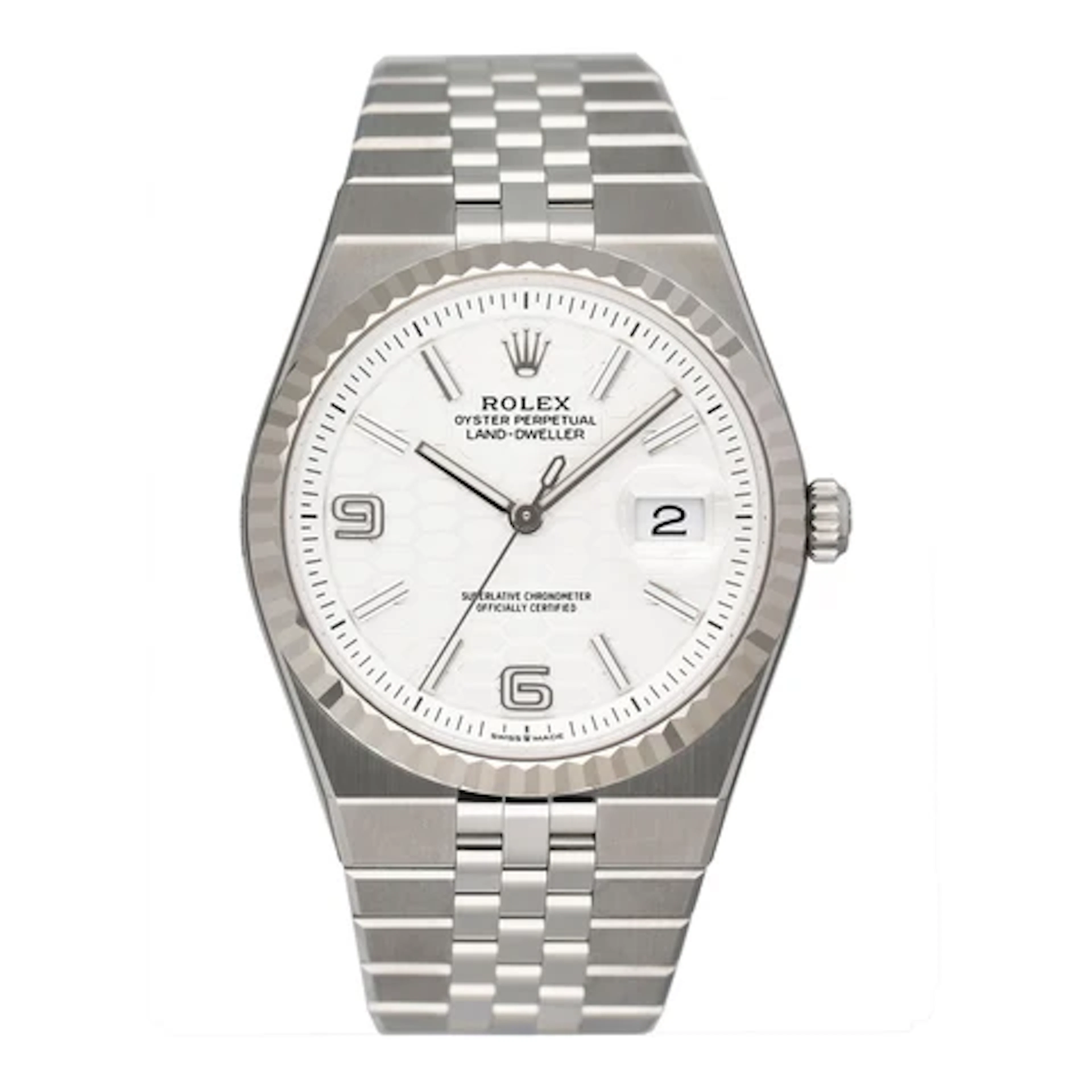 Rolex Land-Dweller 127234 Stainless Steel Mens Watch Box Papers