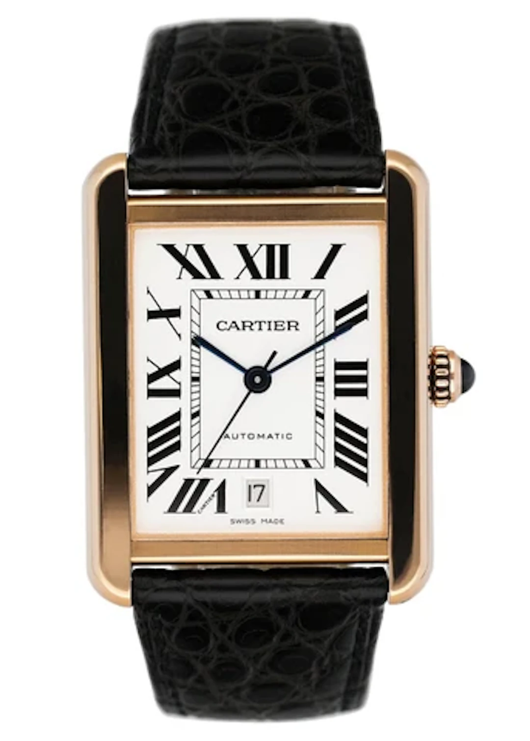 Cartier Tank Solo XL W5200026 18K Rose Gold Mens Watch Box Papers
