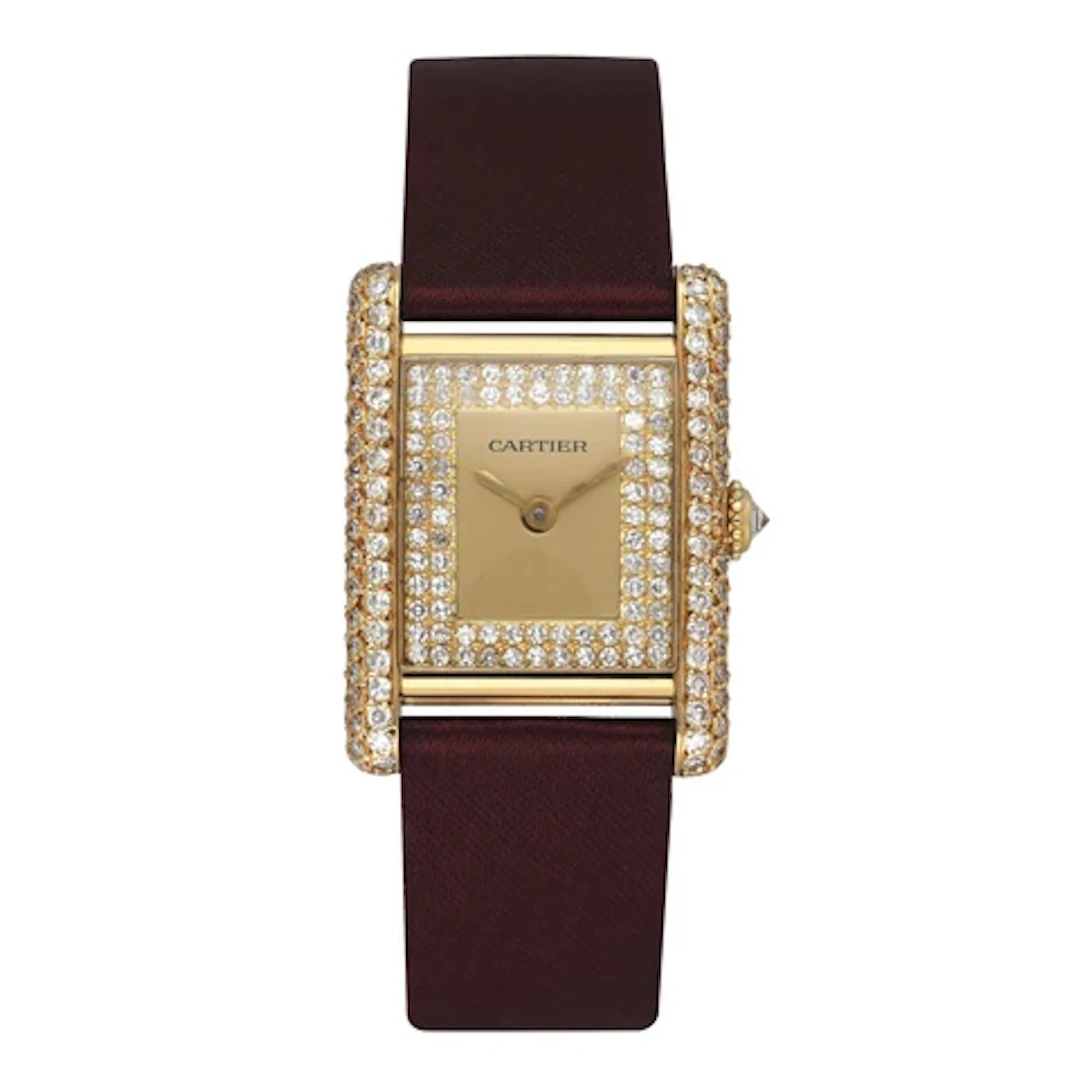 Cartier Tank Louis Paris Diamond 18K Yellow Gold Ladies Watch