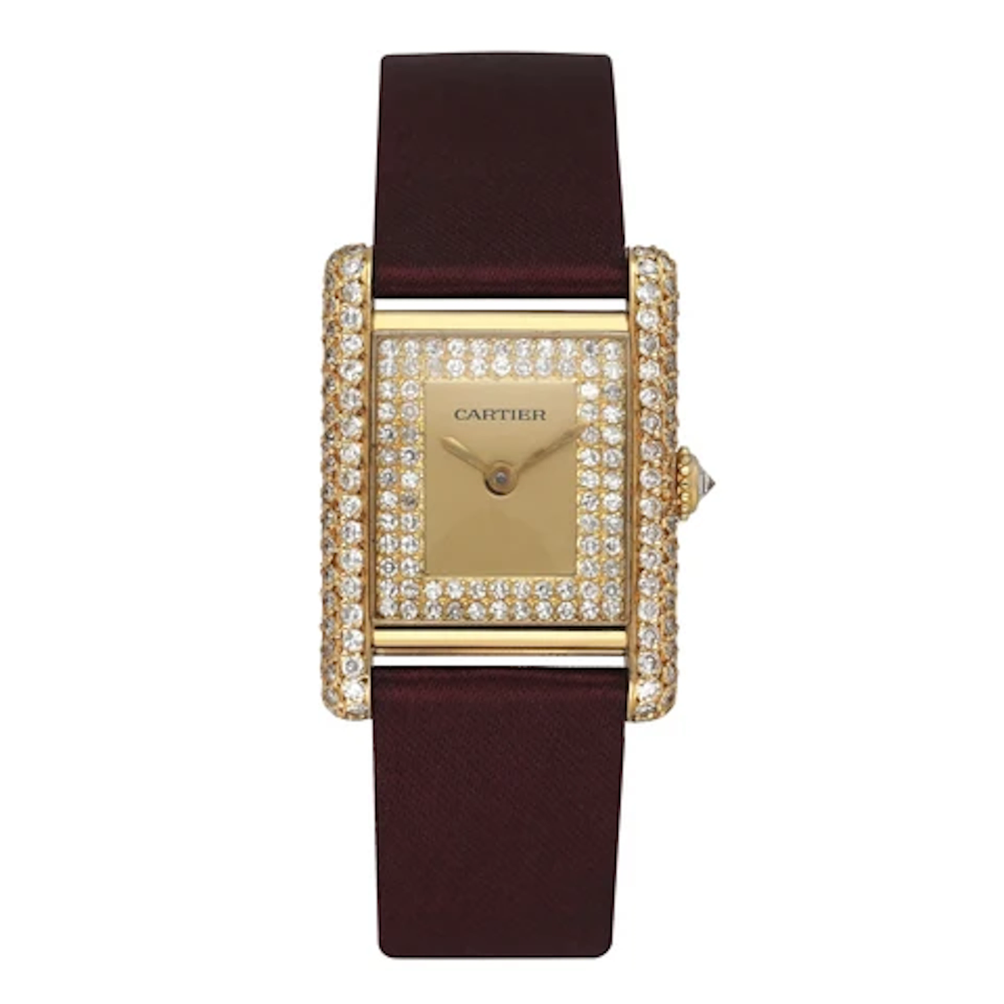 Cartier Tank Louis Paris Diamond 18K Yellow Gold Ladies Watch