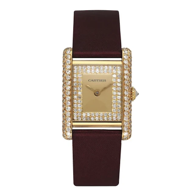 Cartier Tank Louis Paris Diamond 18K Yellow Gold Ladies Watch