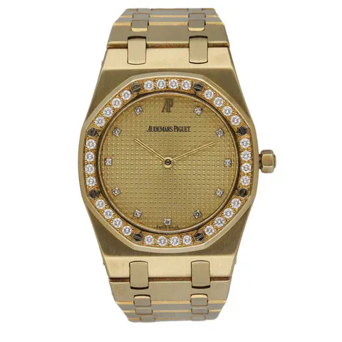 Audemars Piguet Royal Oak 18K Yellow Gold & Diamond Quartz Ladies Watch ...