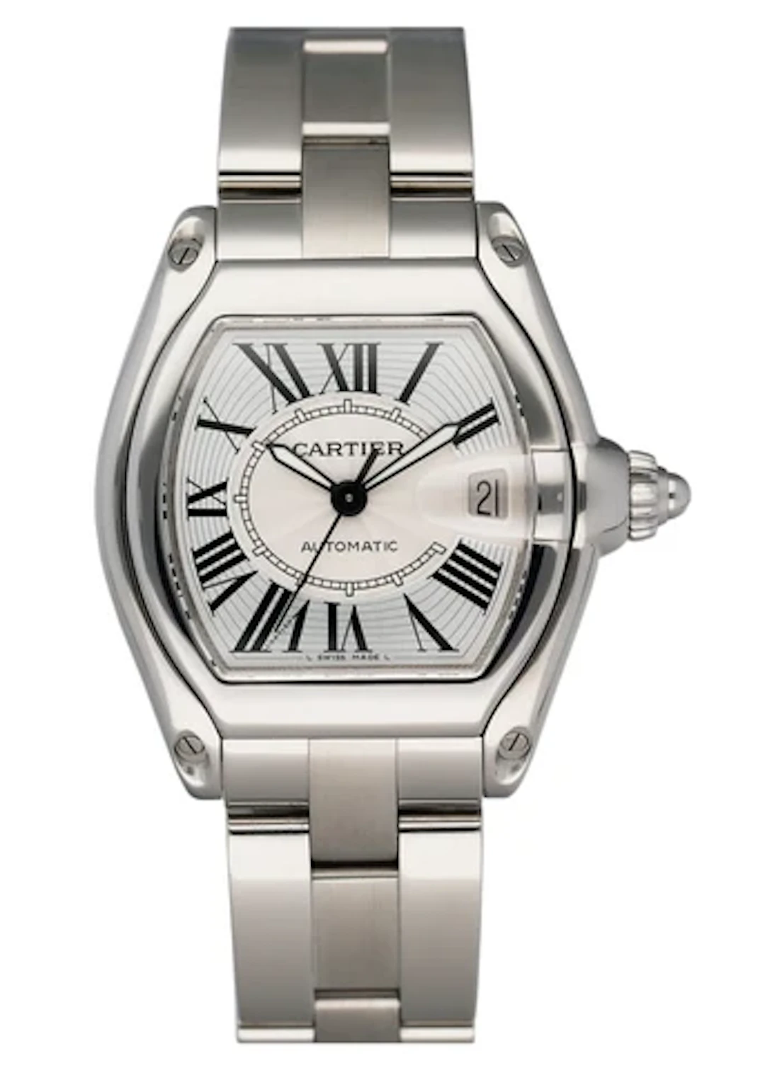 Cartier Roadster W62025V3 Silver Dial Mens Watch