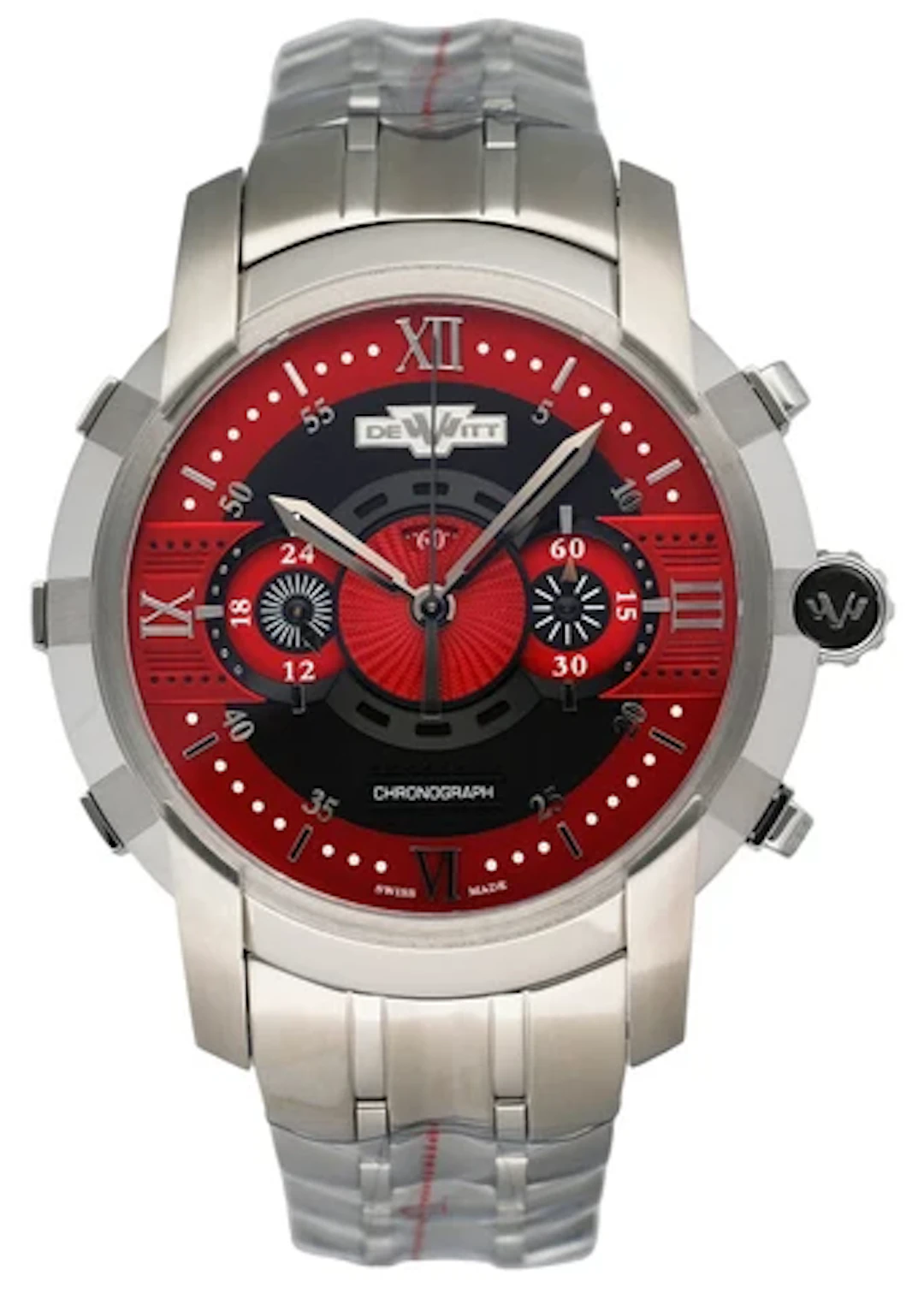 Dewitt Academia FTV.CHR.008.S Red Dial Mens Watch Box Papers