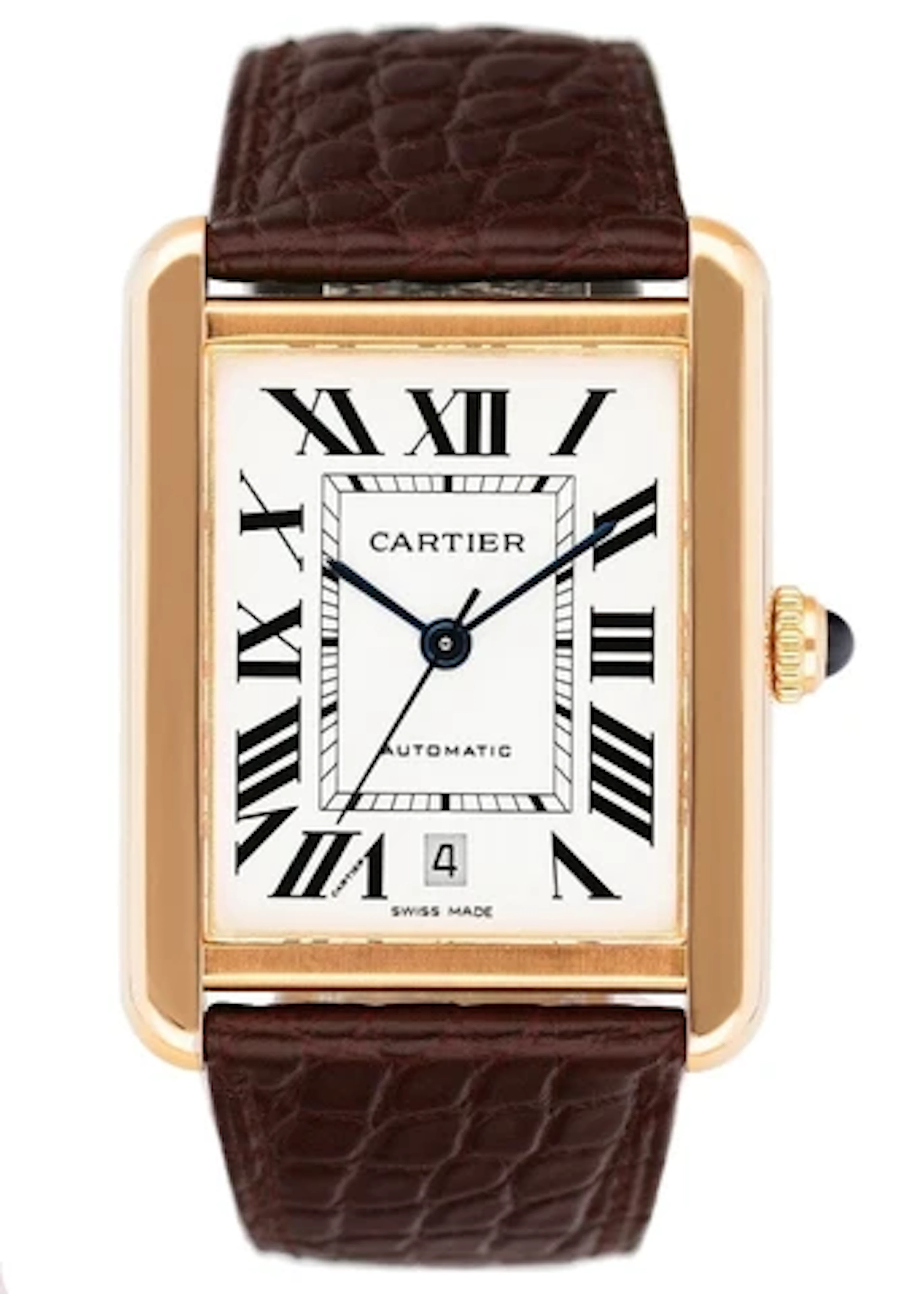 Cartier Tank Solo XL W5200026 18K Rose Gold Mens Watch Box Papers