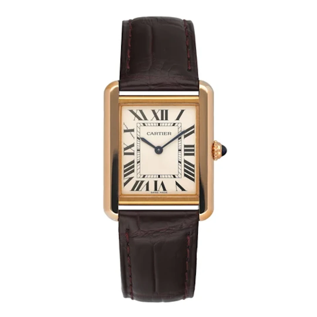 Cartier Tank Solo W5200024 18K Rose Gold Ladies Watch Box Papers
