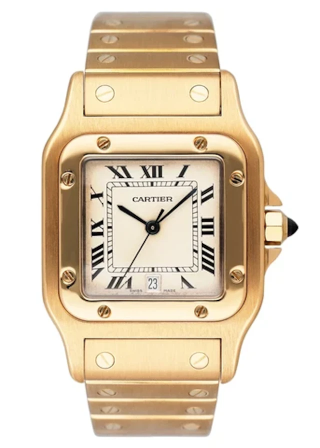 Cartier Santos Galbee 1568 18K Yellow Gold Watch