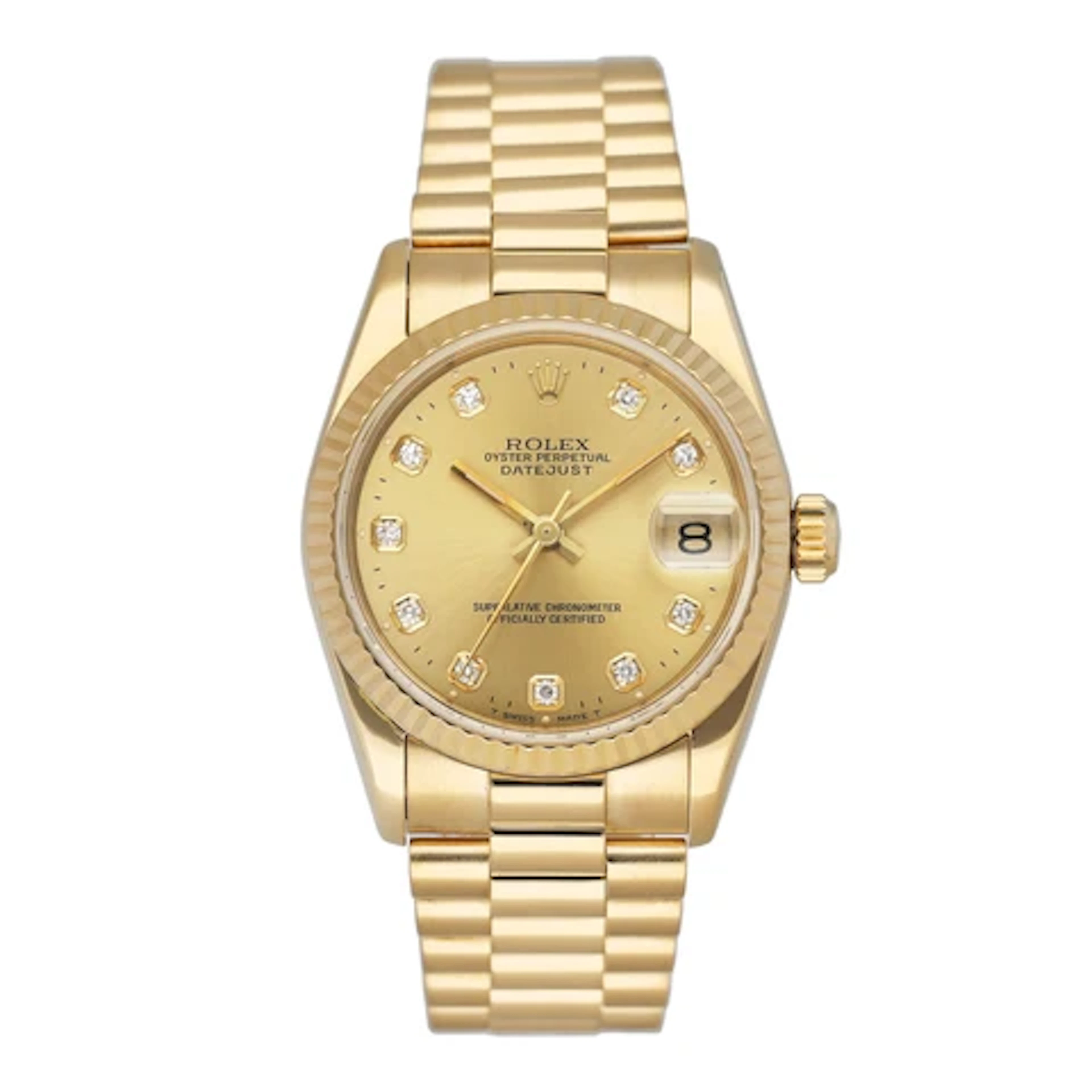 Rolex DateJust 68278 Diamond Champagne Dial Ladies Watch