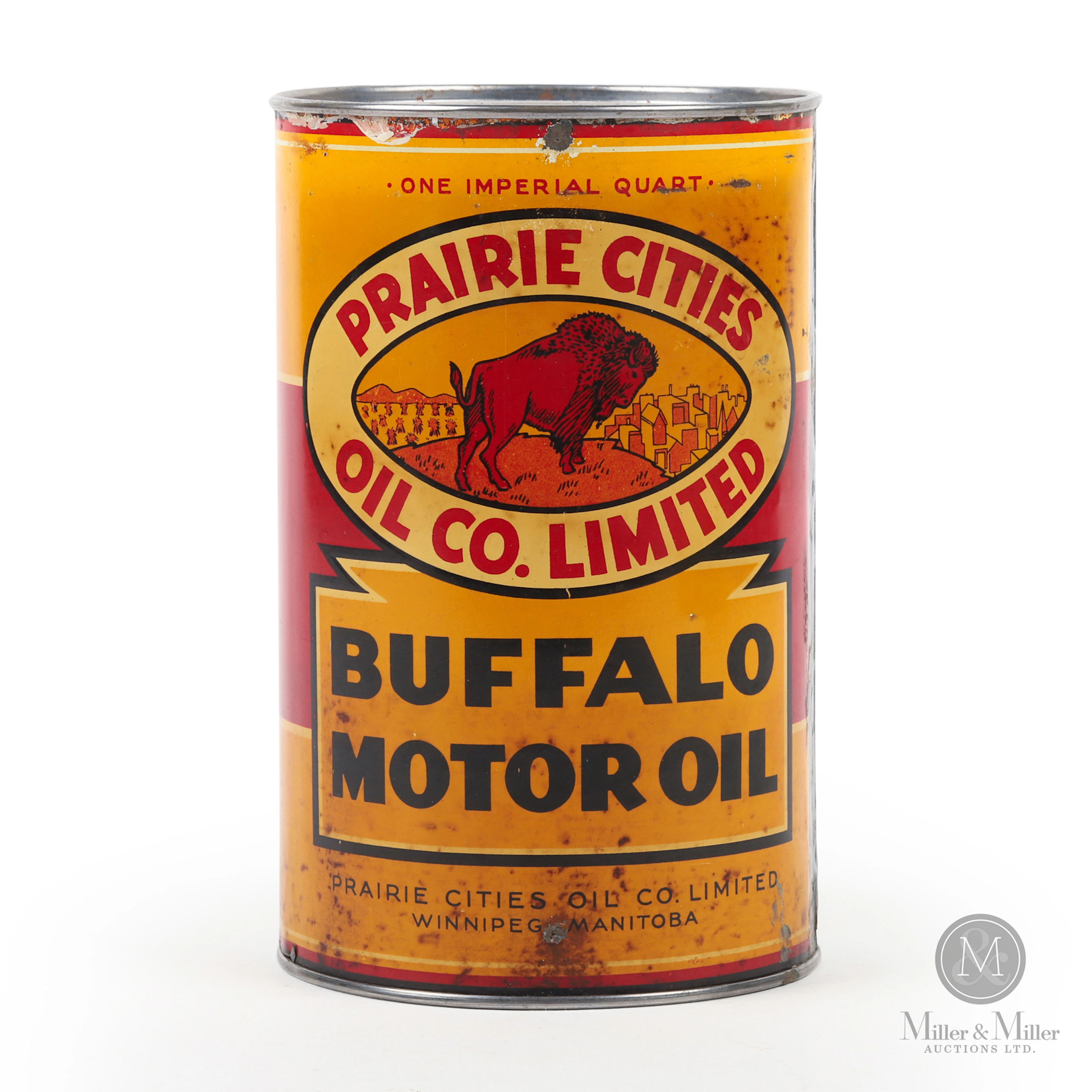 Prairie Cities Buffalo Motor Oil Imperial Quart Can