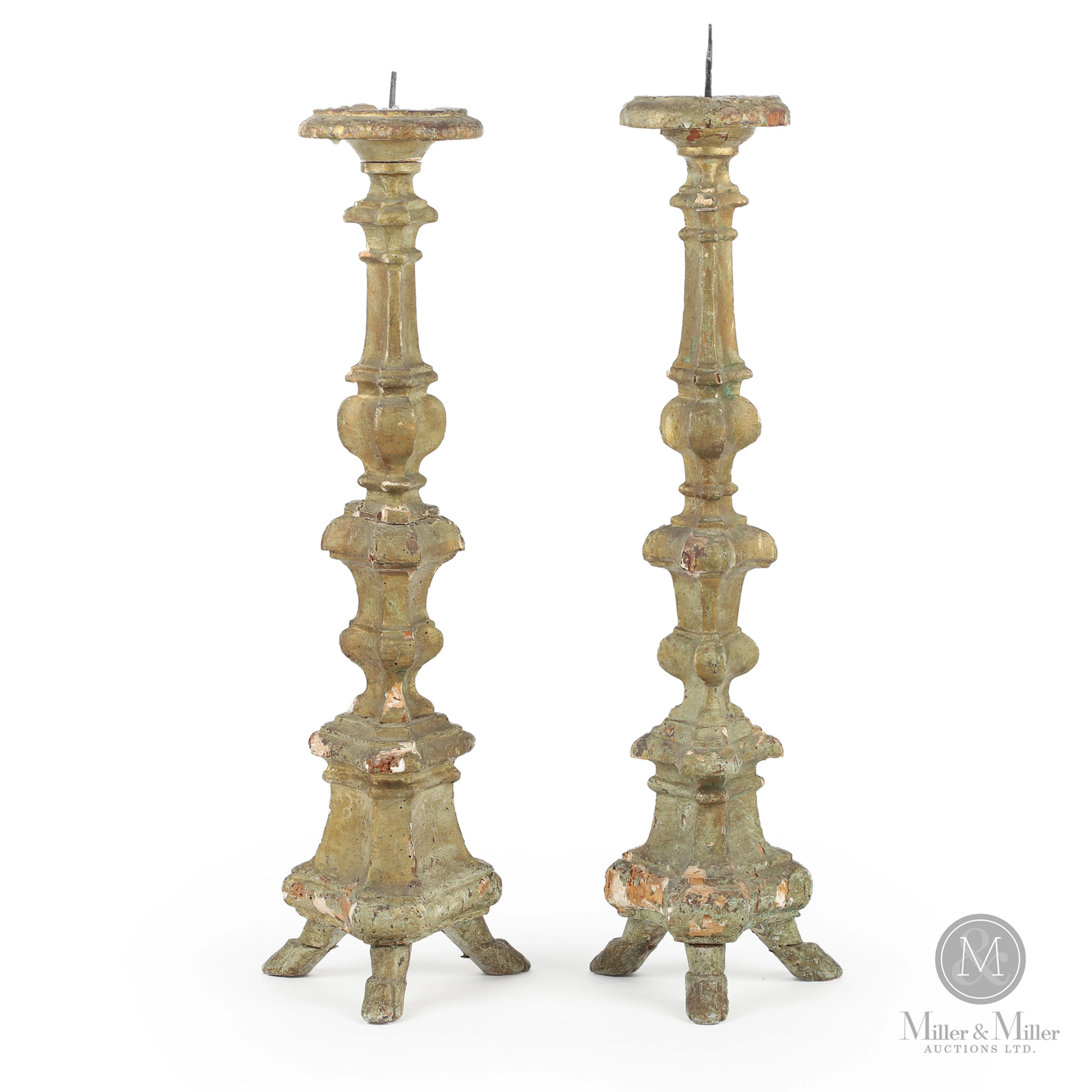 Pair Pine Candlesticks