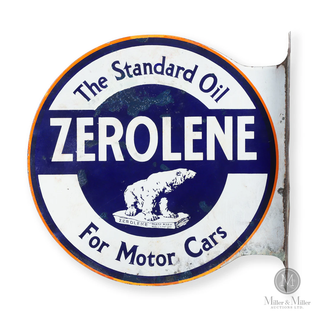 Standard Oil Zerolene Polar Bear Flange Sign