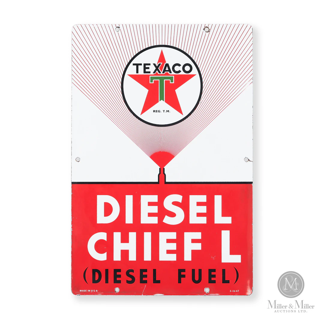 Texaco Diesel Chief L Pump Sign