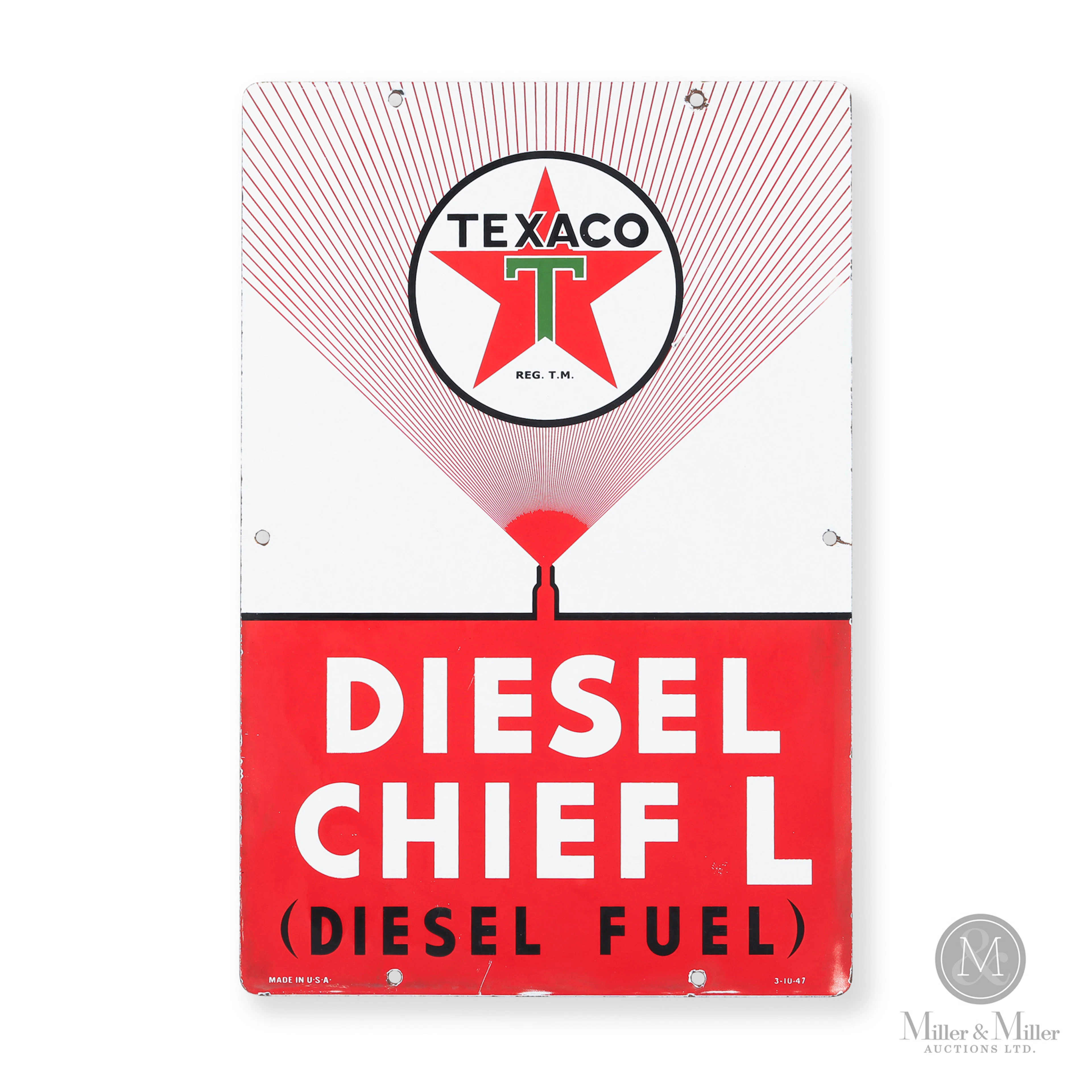 Texaco Diesel Chief L Pump Sign