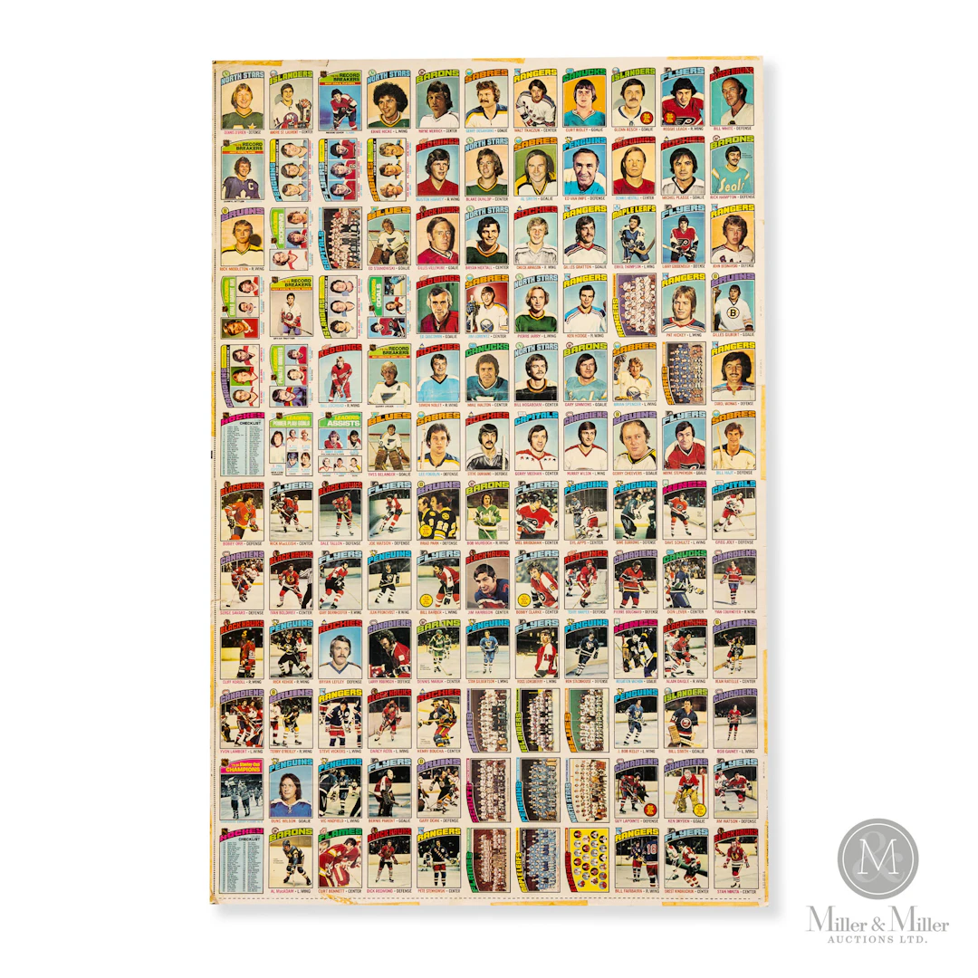 1976-77 O-Pee-Chee Hockey Uncut Sheet
