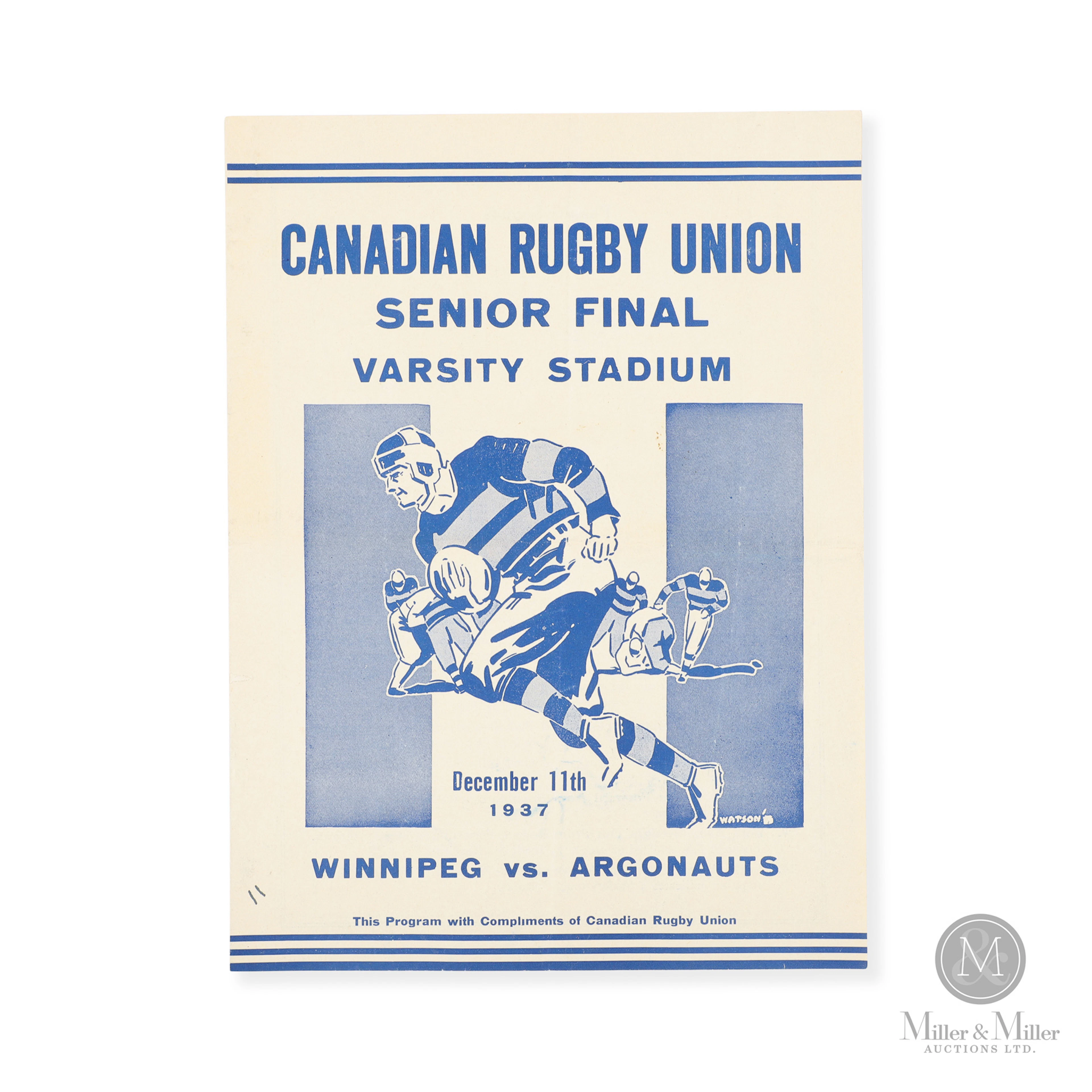 1937 Grey Cup Final Program
