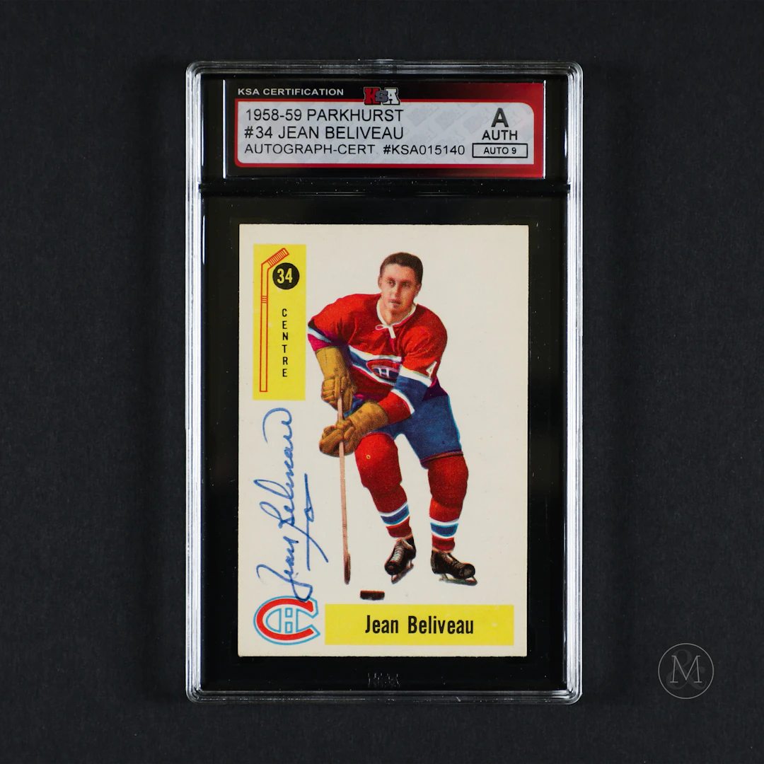 Signed 1959 Parkhurst #34 Jean Beliveau