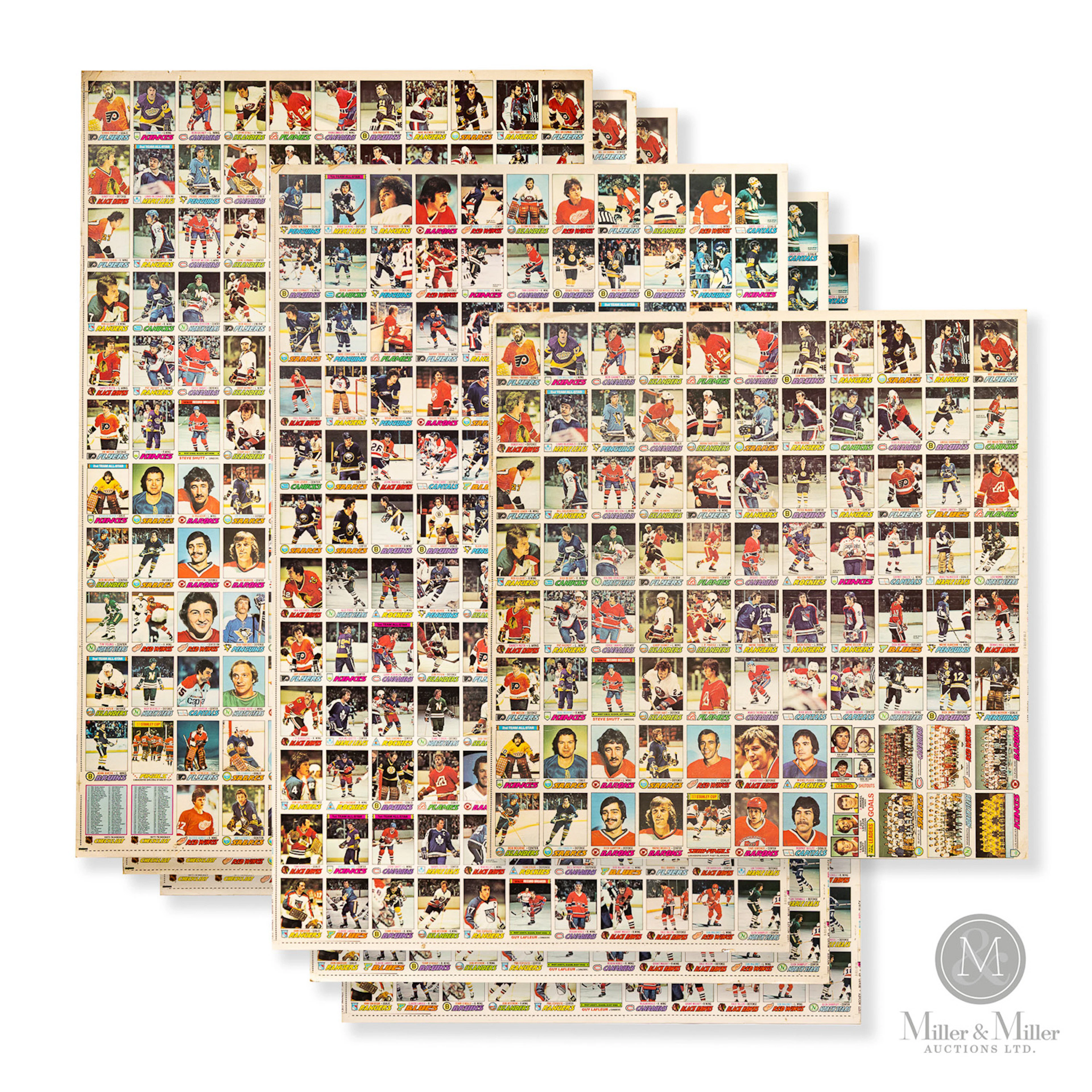 1977-78 O-Pee-Chee Hockey Uncut Sheet Collection (13)