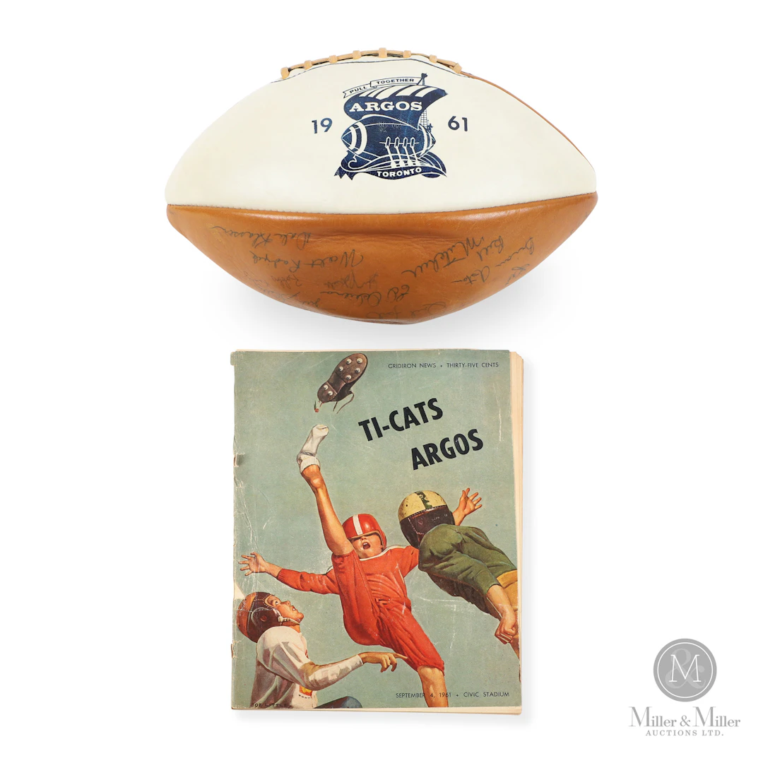 1961 Toronto Argonauts Team Signed Ball w/ Program