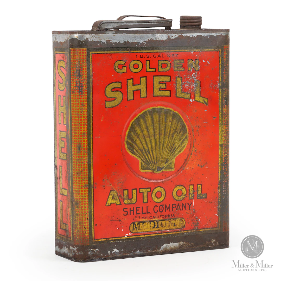 Golden Shell Auto Oil U.S. Gallon Tin