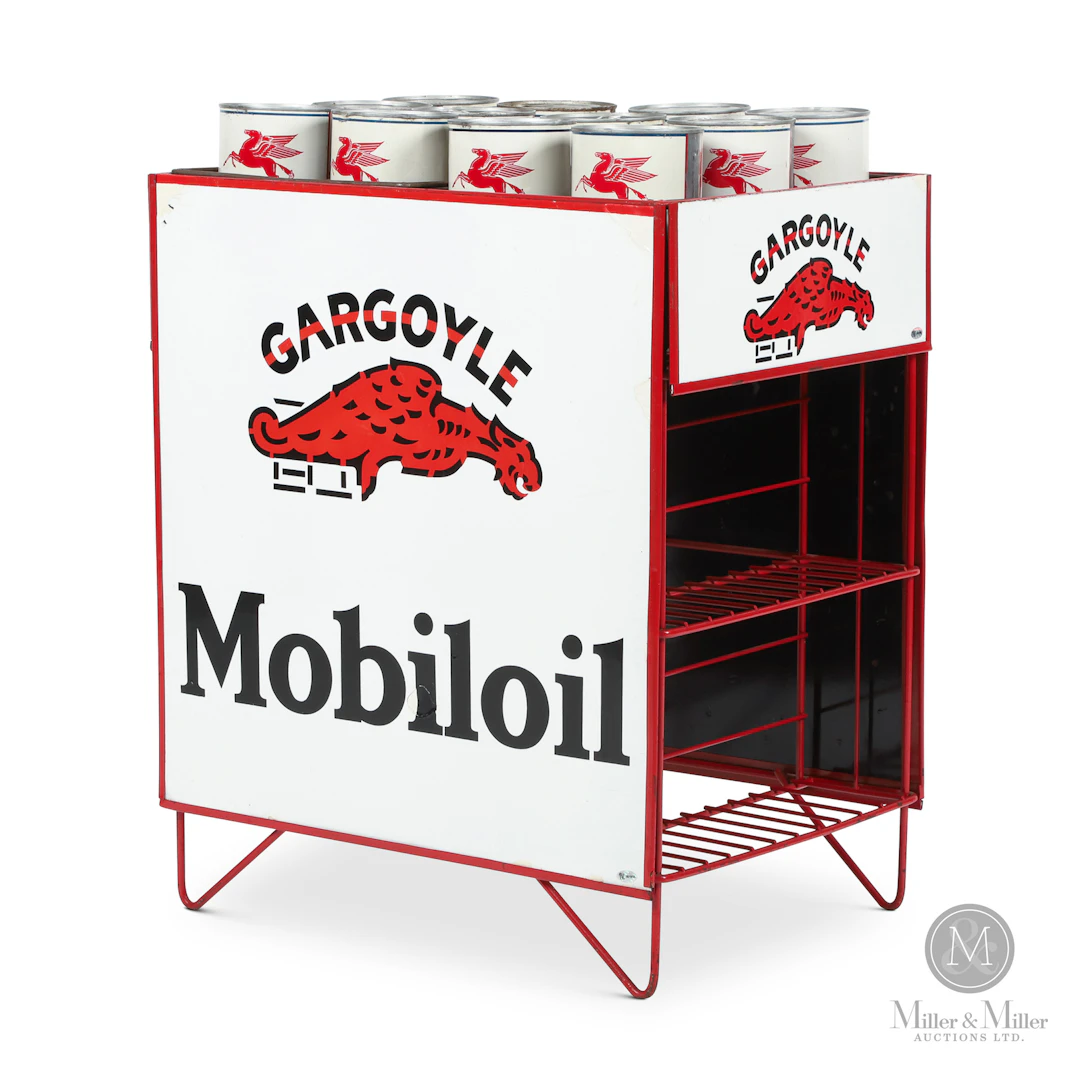 Gargoyle Mobiloil Quart and Bottle Rack