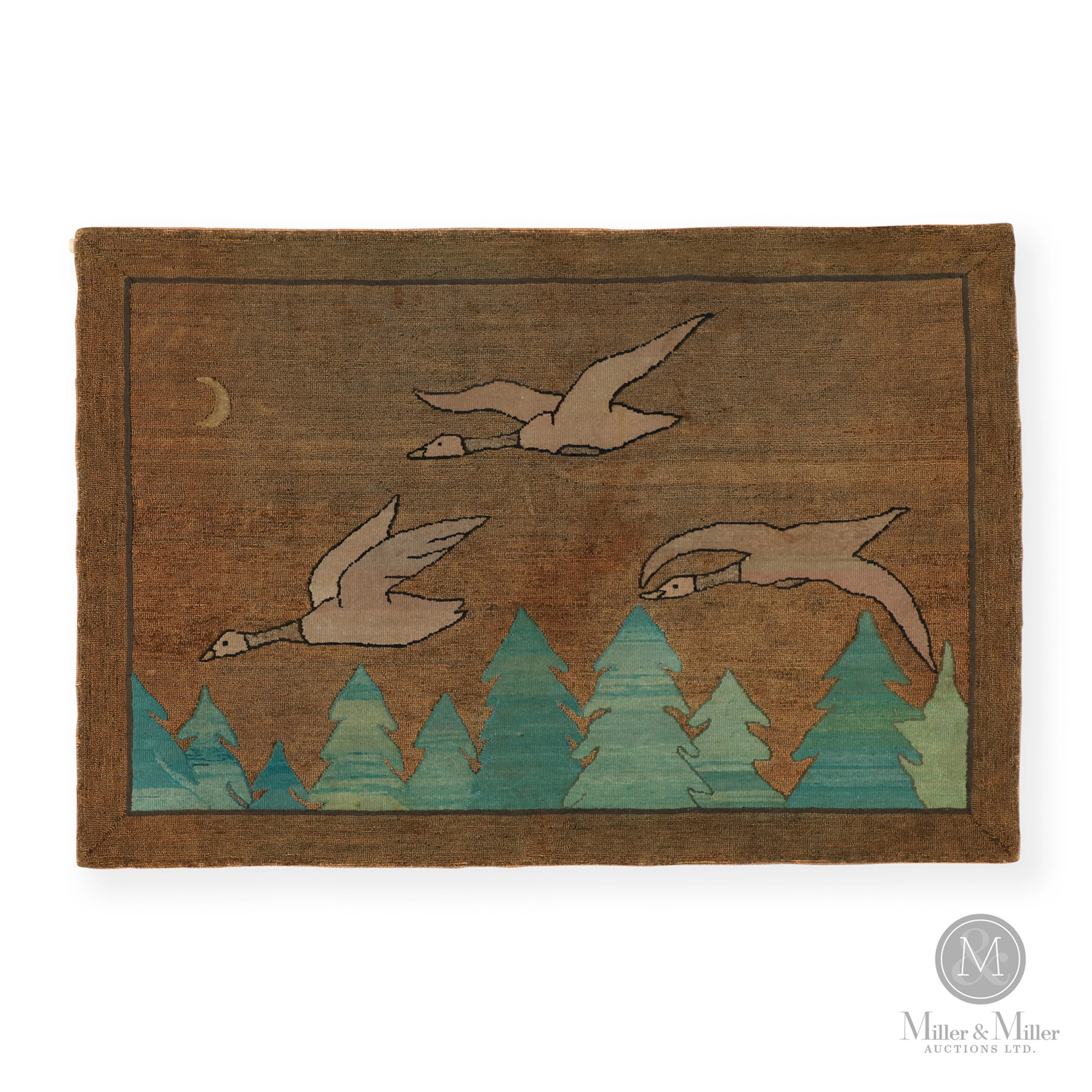 Grenfell Three Geese with Crescent Moon