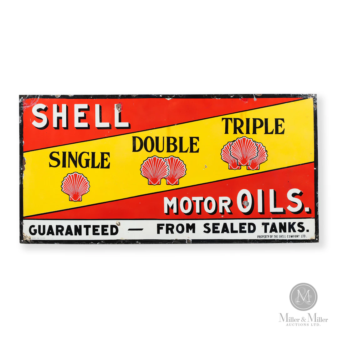 Shell Motor Oils Single Double Triple Sign