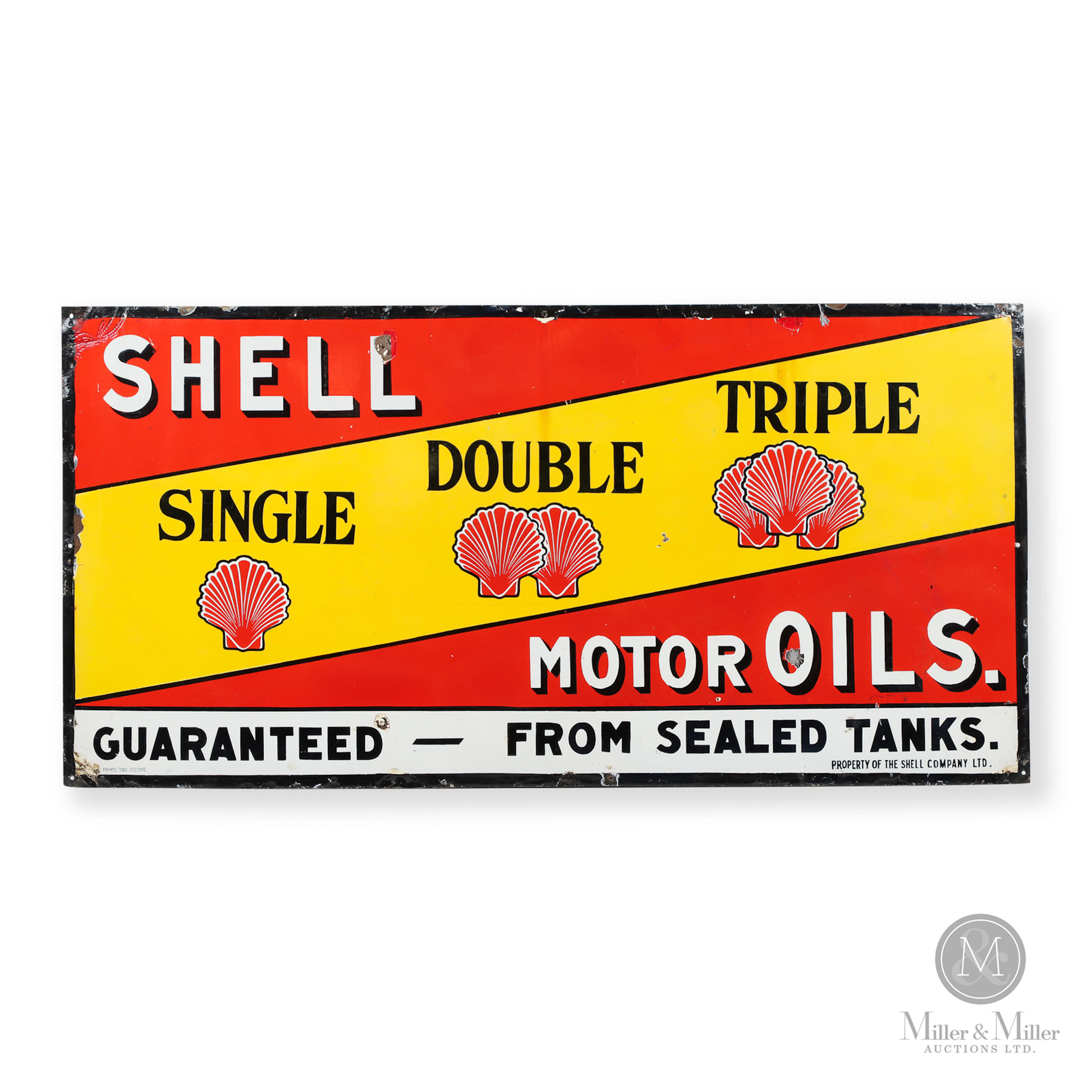Shell Motor Oils Single Double Triple Sign