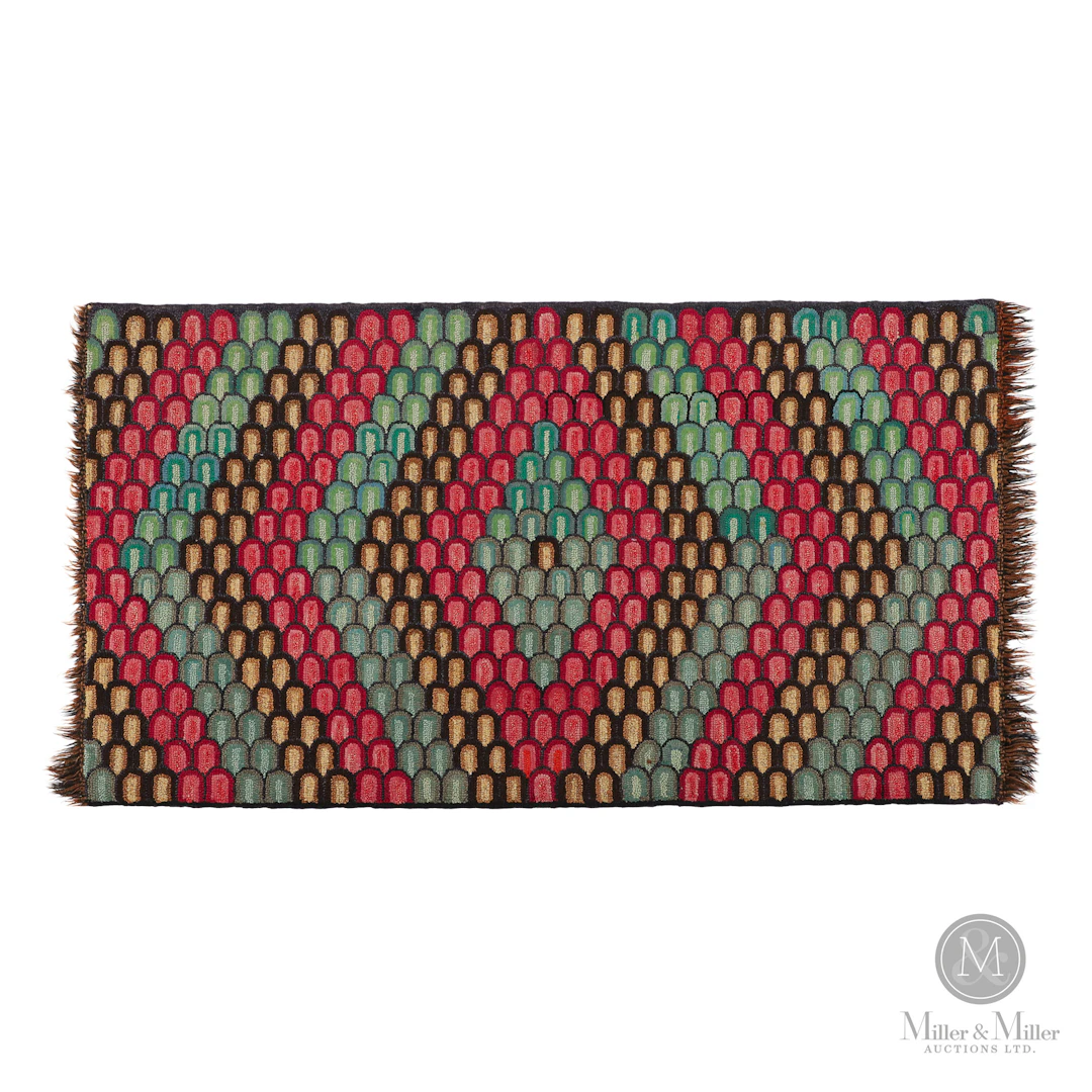 "Fish Scale" Hooked Rug