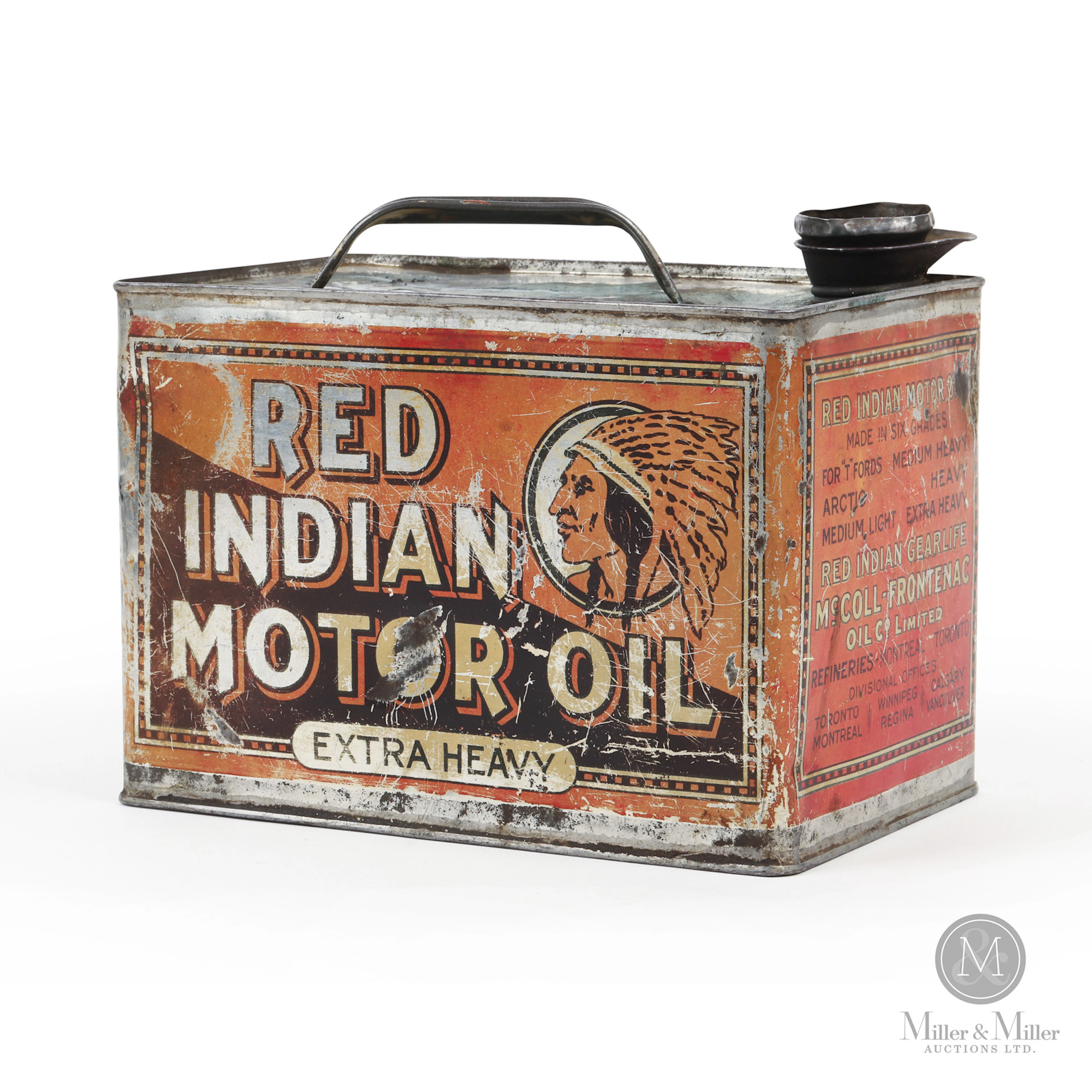 Red Indian Motor Oil Imperial Gallon Tin