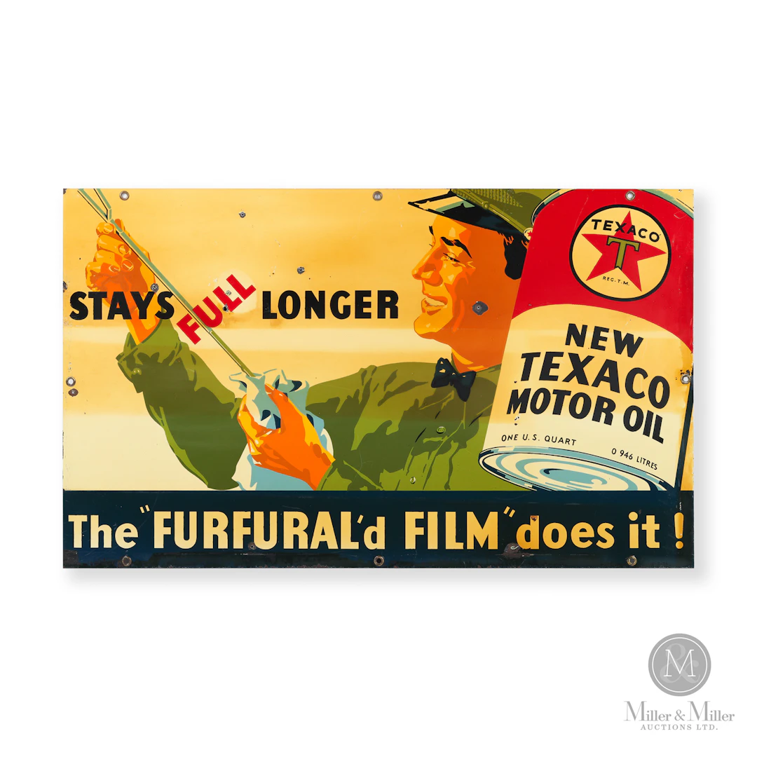 Texaco Furfural'd Film Motor Oil Sign