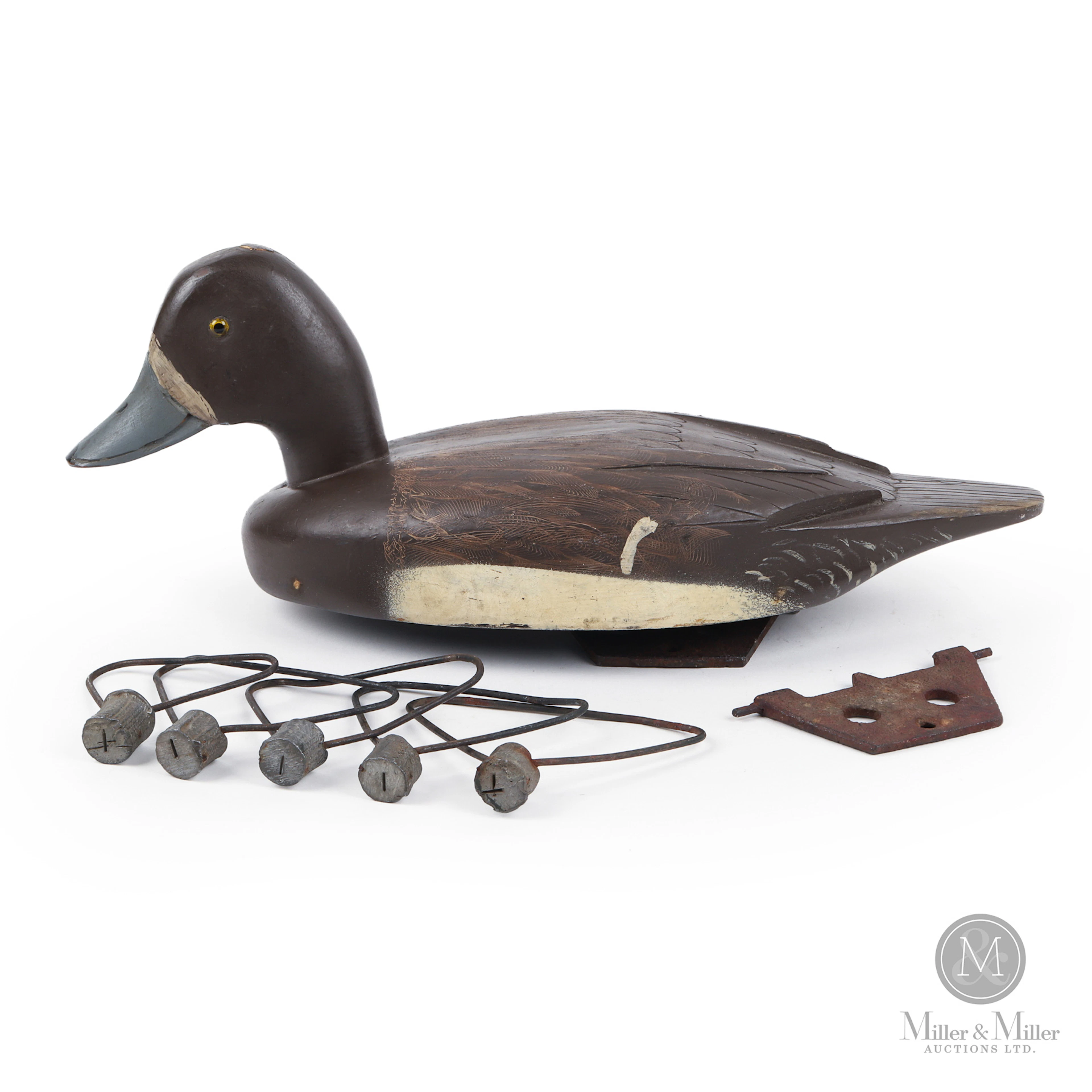 Hugh Johnson Blue Bill Decoy and early Nichols Weights