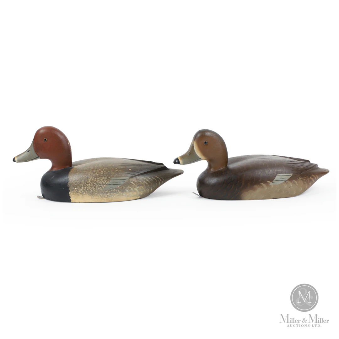 Pair of D. W. "Davey" Nichol Redhead Decoys