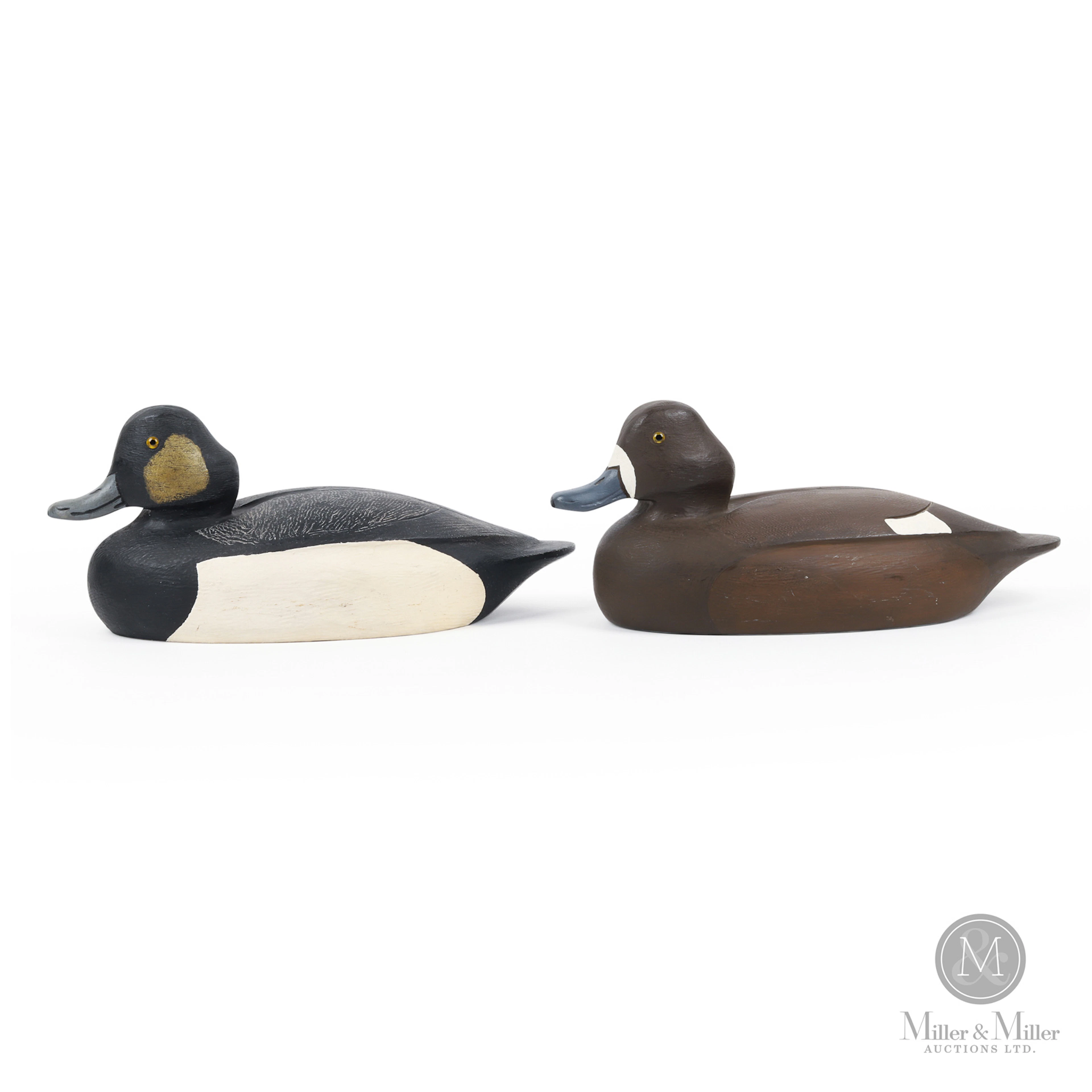 Pair of Cecil Anger Greater Scaup Decoys