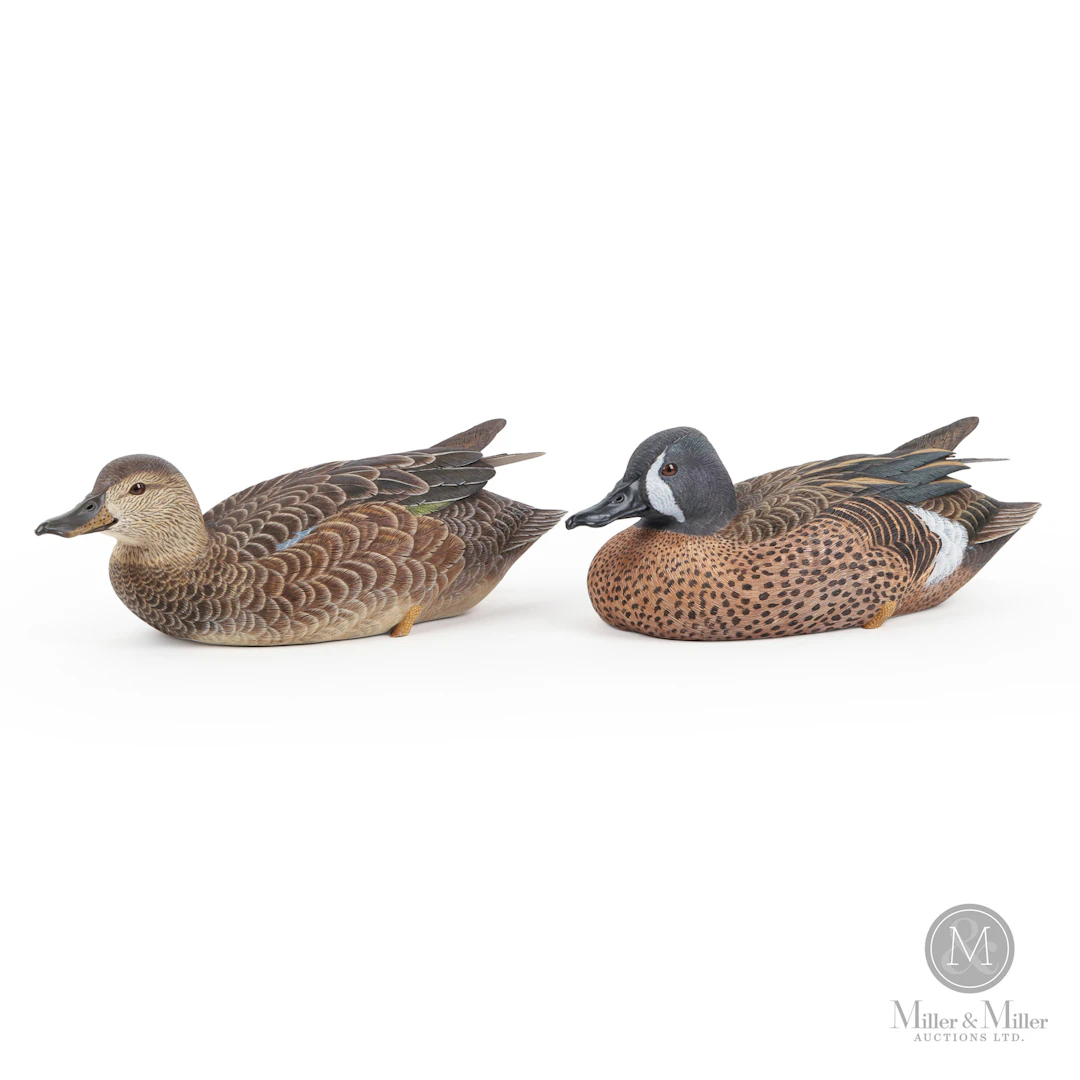 Jim Sprankle Bluewing Teal Pair of Decoys