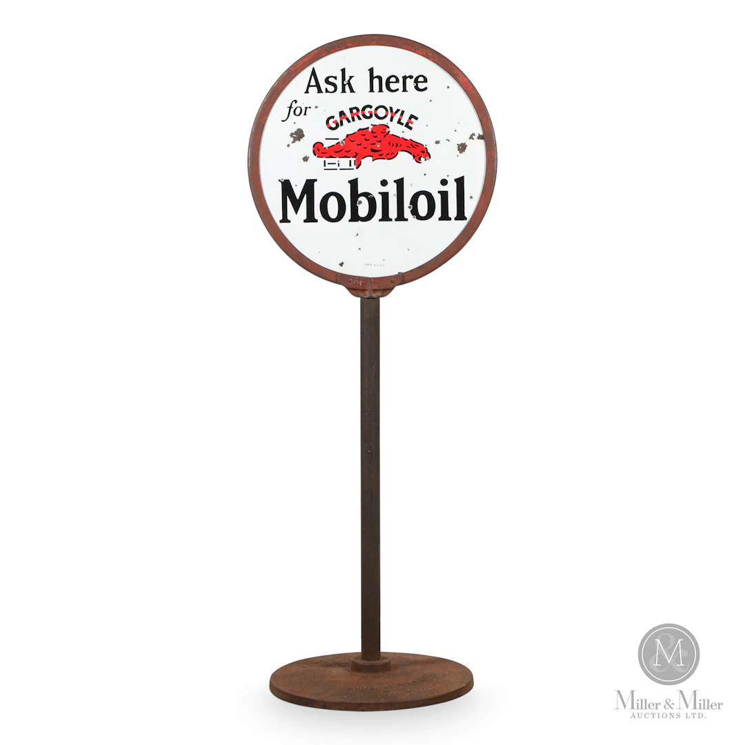 Gargoyle Mobiloil Curb Sign