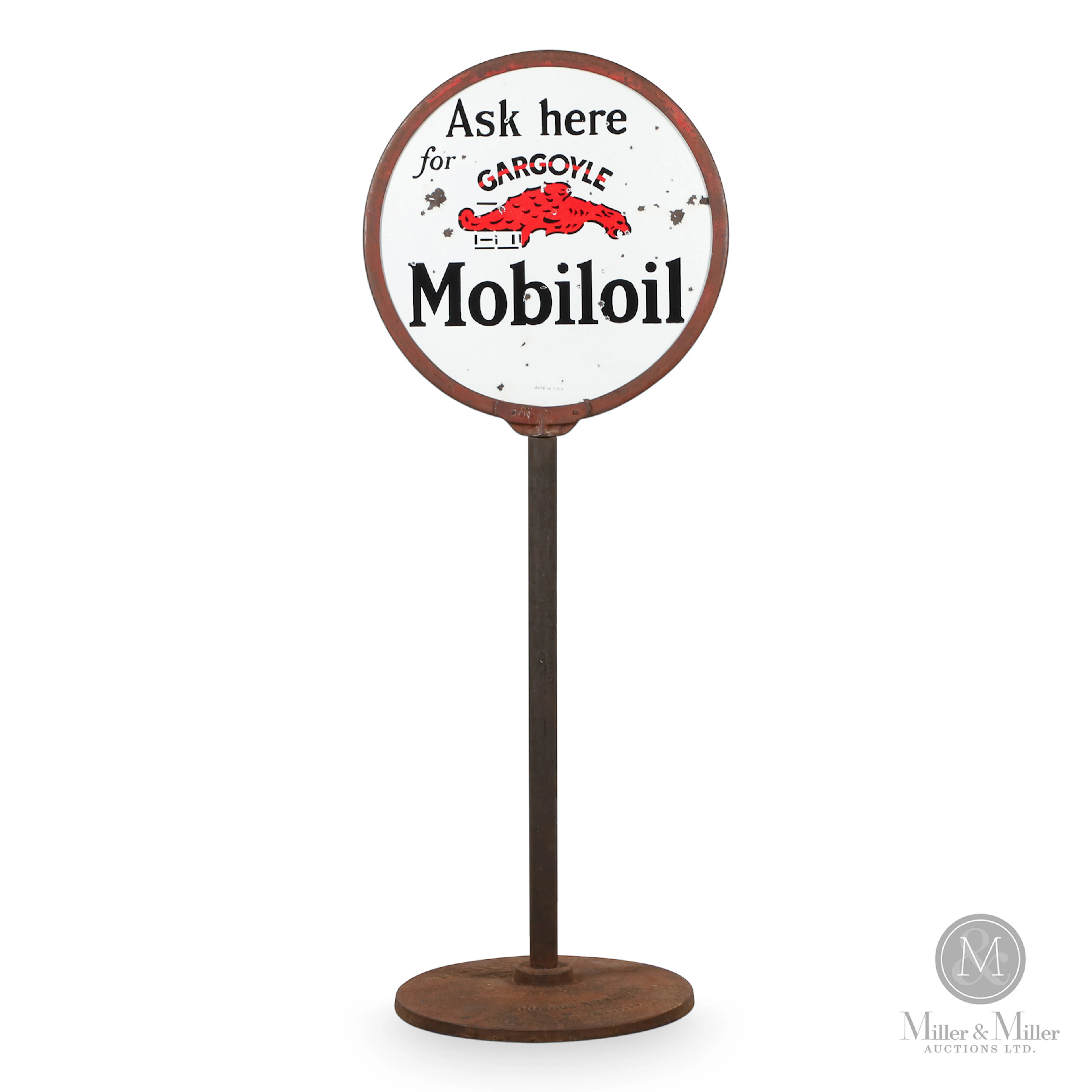 Gargoyle Mobiloil Curb Sign