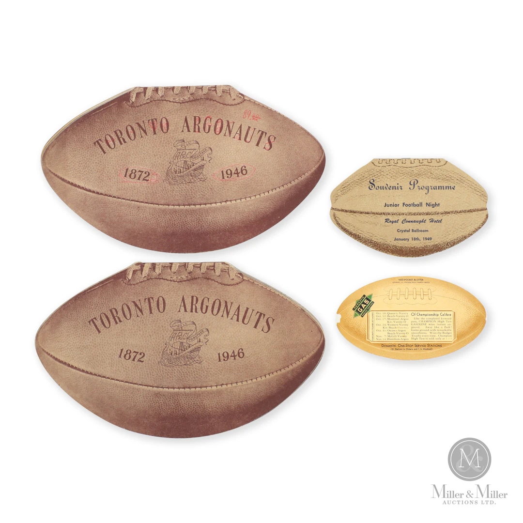 1931-46 Football Shaped Die-Cut Programs (4)