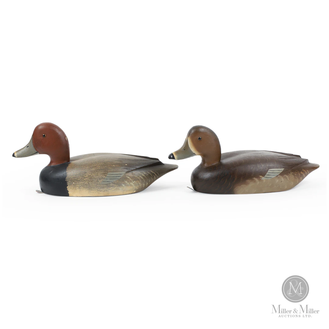 Pair of D. W. "Davey" Nichol Redhead Decoys