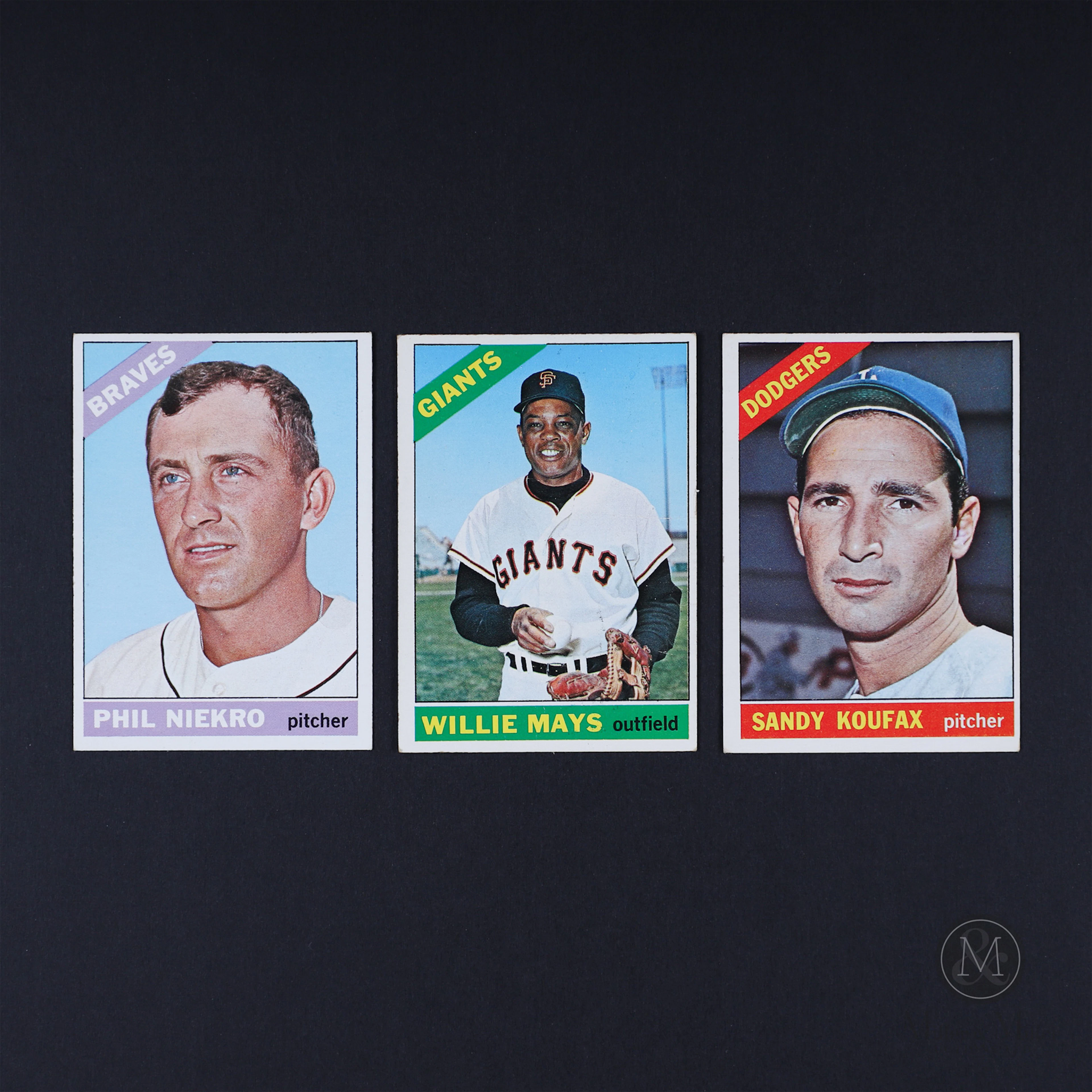 1966 O-Pee-Chee Baseball HOF Trio (Mays, Koufax, Niekro)