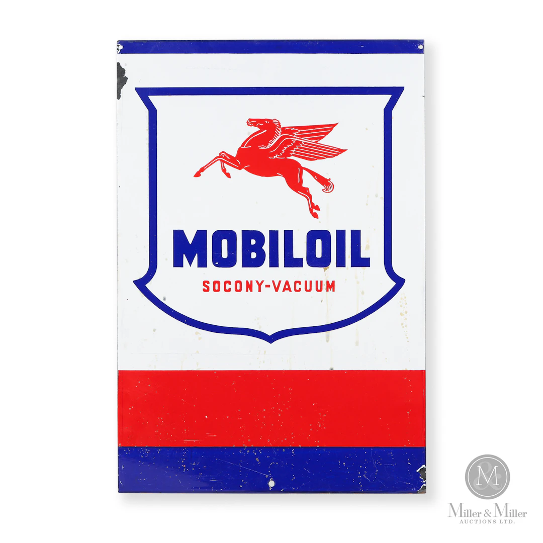 Mobiloil Pegasus Gas Pump Sign
