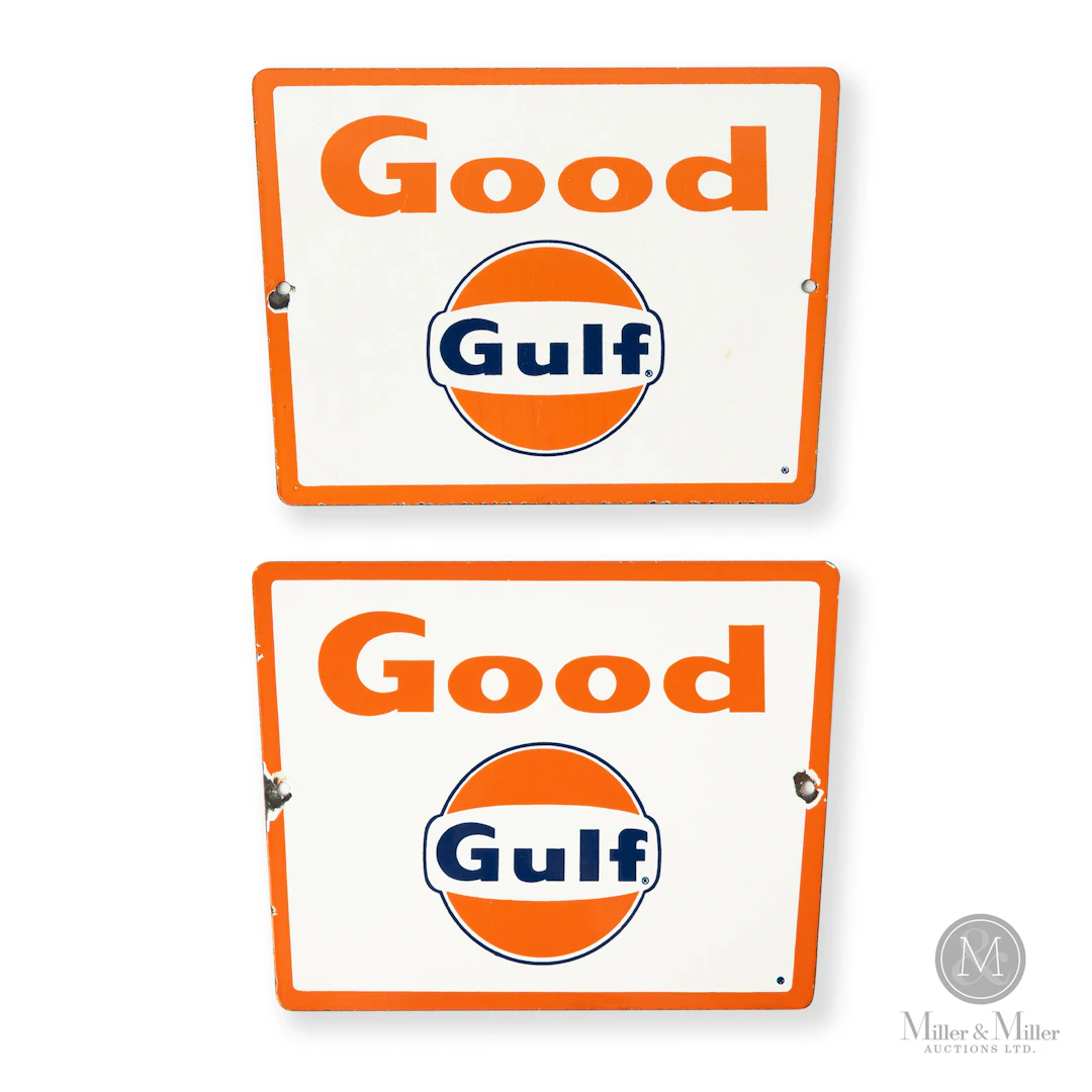 Good Gulf Gas Pump Sign Set