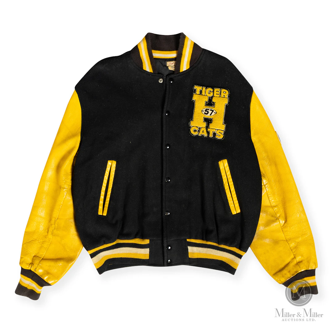 1957 Hamilton Tigercats Championship Jacket Attributed to Ed Bevan w/ Lighter